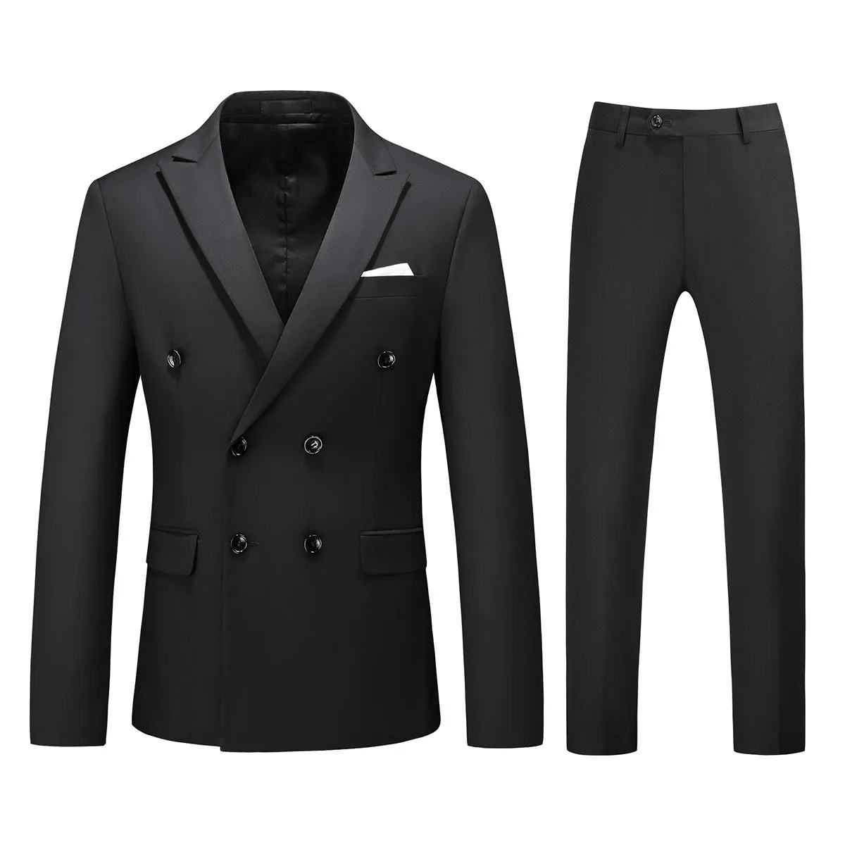 2 Pieces Men Suit Gentleman Classic Business Casual Suits Fashion Wedding Blazers Pants Set Solid Color Spring Autumn