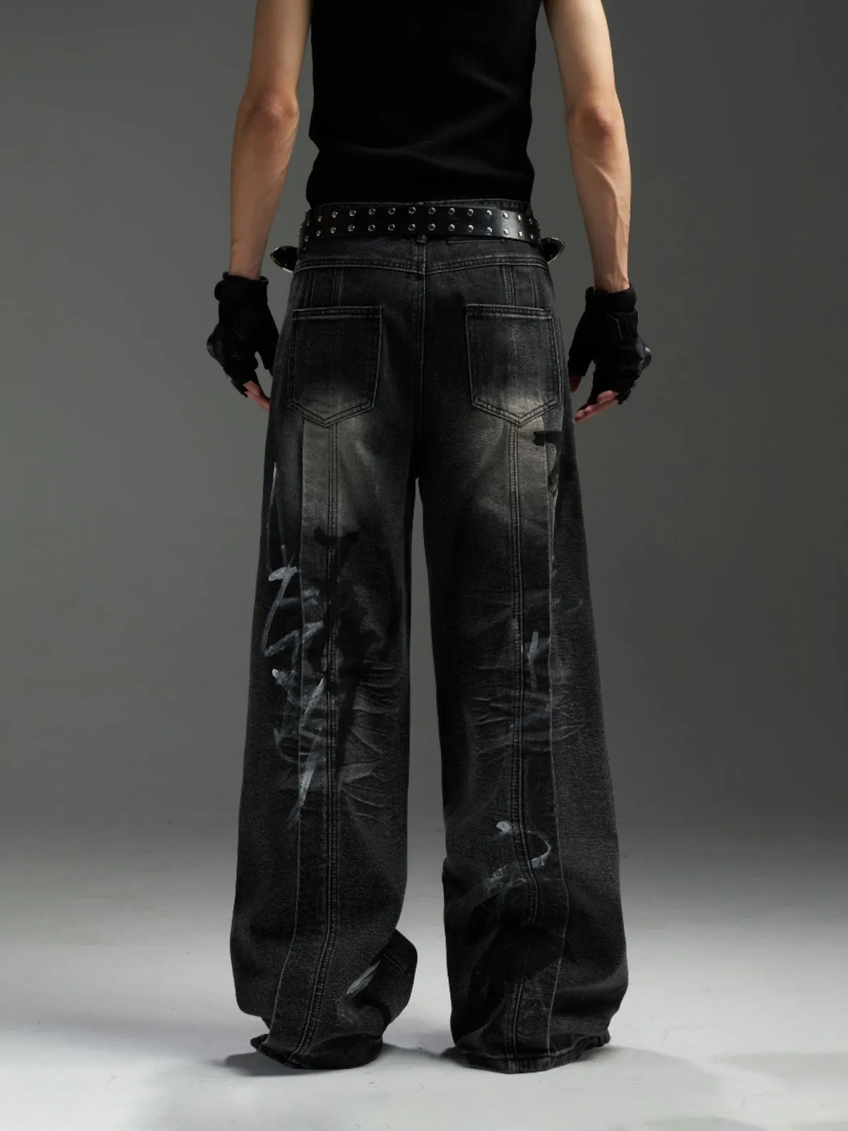 【24s Nov.】Street Deconstructed Graffiti Jeans