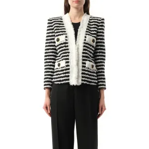 4PKT Mariniere Tweed Jacket in Black/White