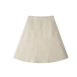 A-LINE SHERPA SKIRT-CREME