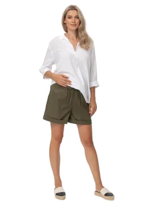 Adventure Maternity Shorts - Grape Leaf