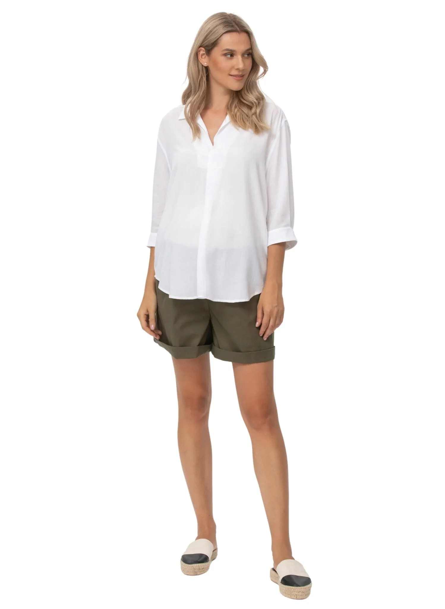 Adventure Maternity Shorts - Grape Leaf