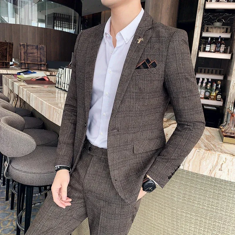 Aidase Boutique Plus Size 7XL Men's Blazer Fashion Business Italian Style Linen Leisure Wedding for Office Workers Assembling A Blazer