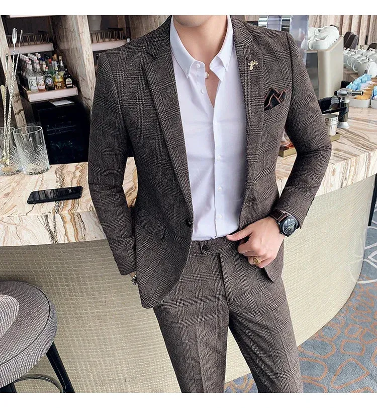 Aidase Boutique Plus Size 7XL Men's Blazer Fashion Business Italian Style Linen Leisure Wedding for Office Workers Assembling A Blazer