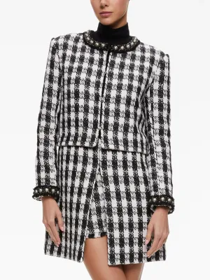 Alice   Olivia Deon Detachable Panel Tweed Jacket