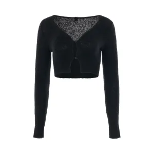 Alzou Cropped Cardigan in Black