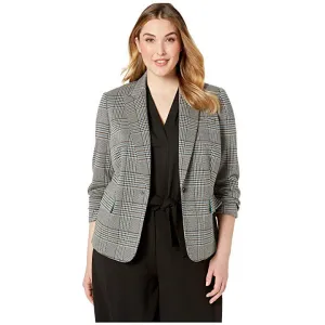 Anne Klein Women's Plus Houndstooth Office One-Button Blazer Size 22W