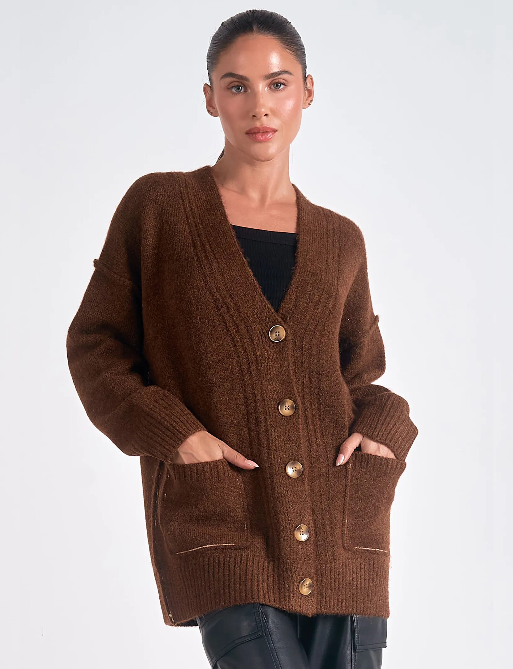 Audrey Cardigan, Dark Tan