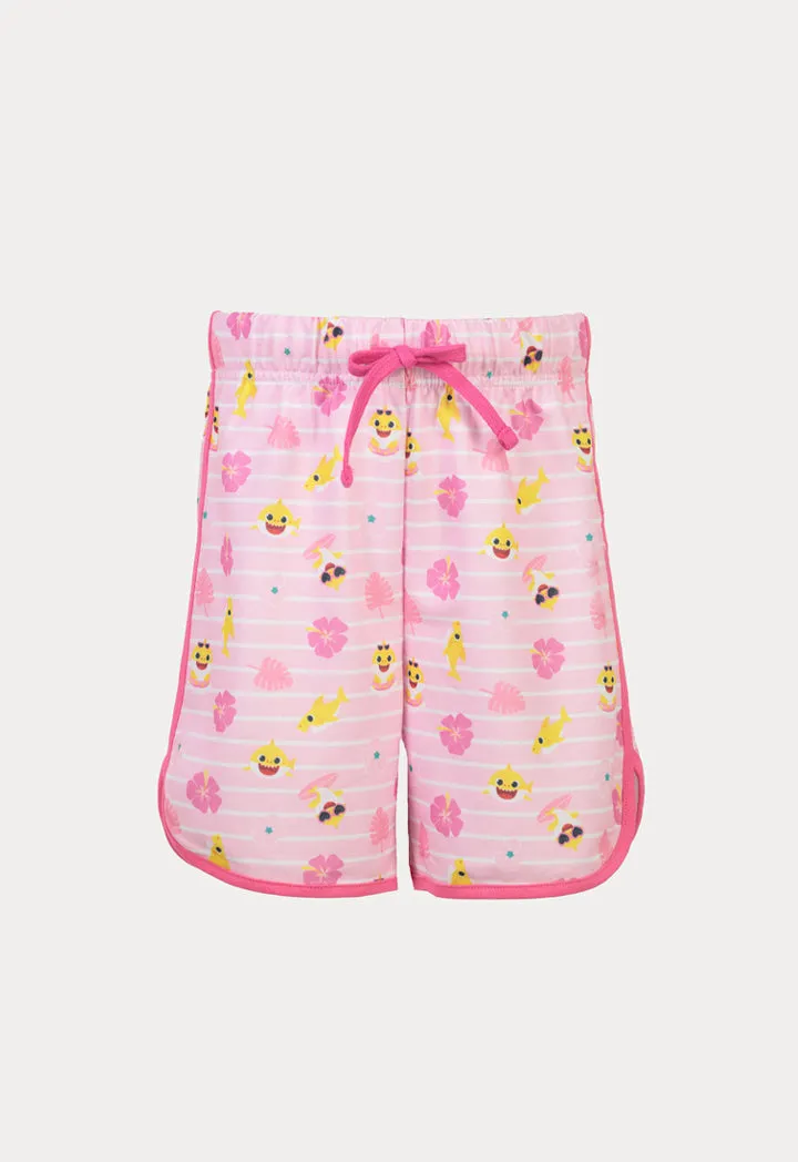 Baby Shark Printed Elasticated Drawstring Shorts