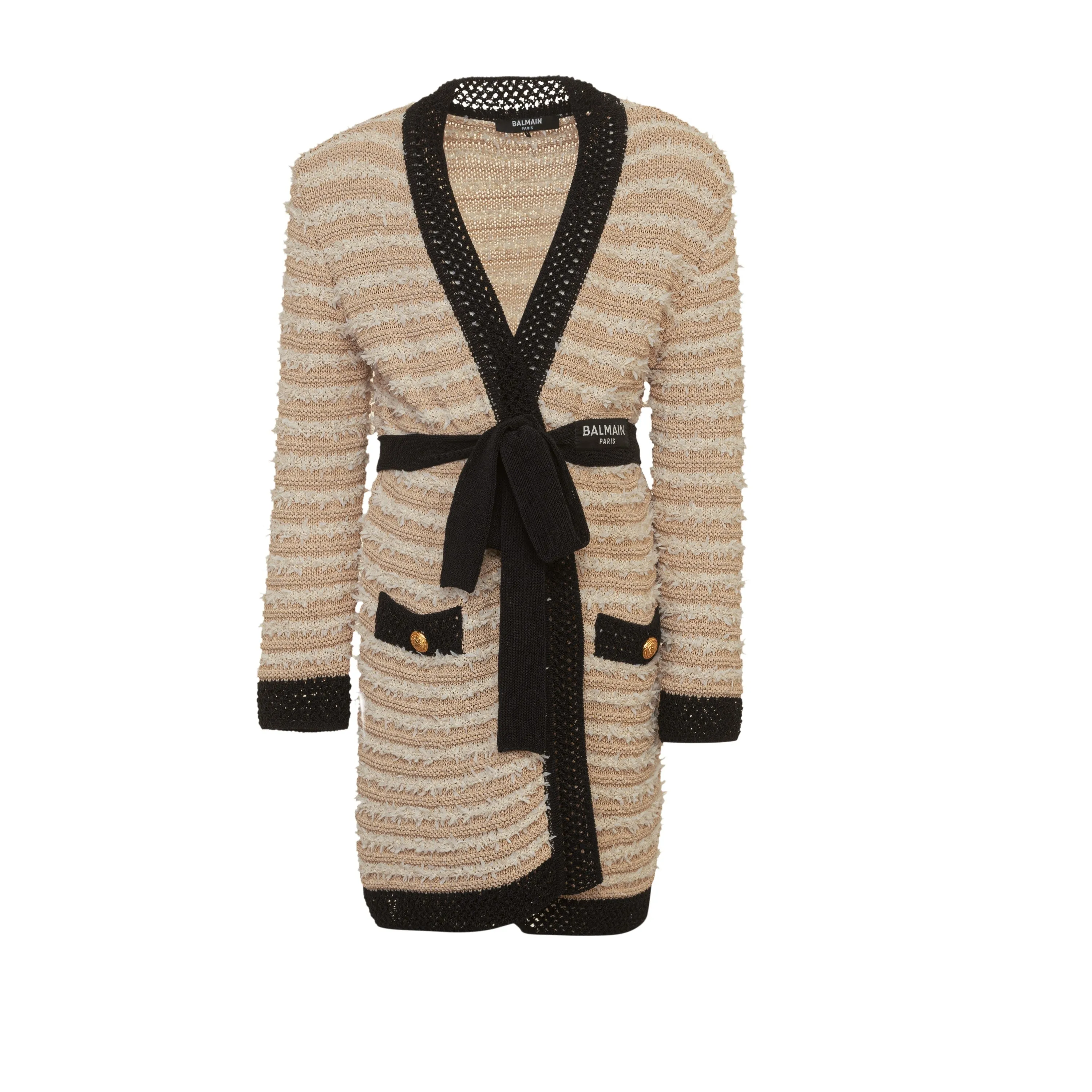 Balmain Beige Knit Cardigan