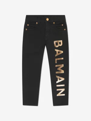 Balmain Boys Logo Jeans in Black