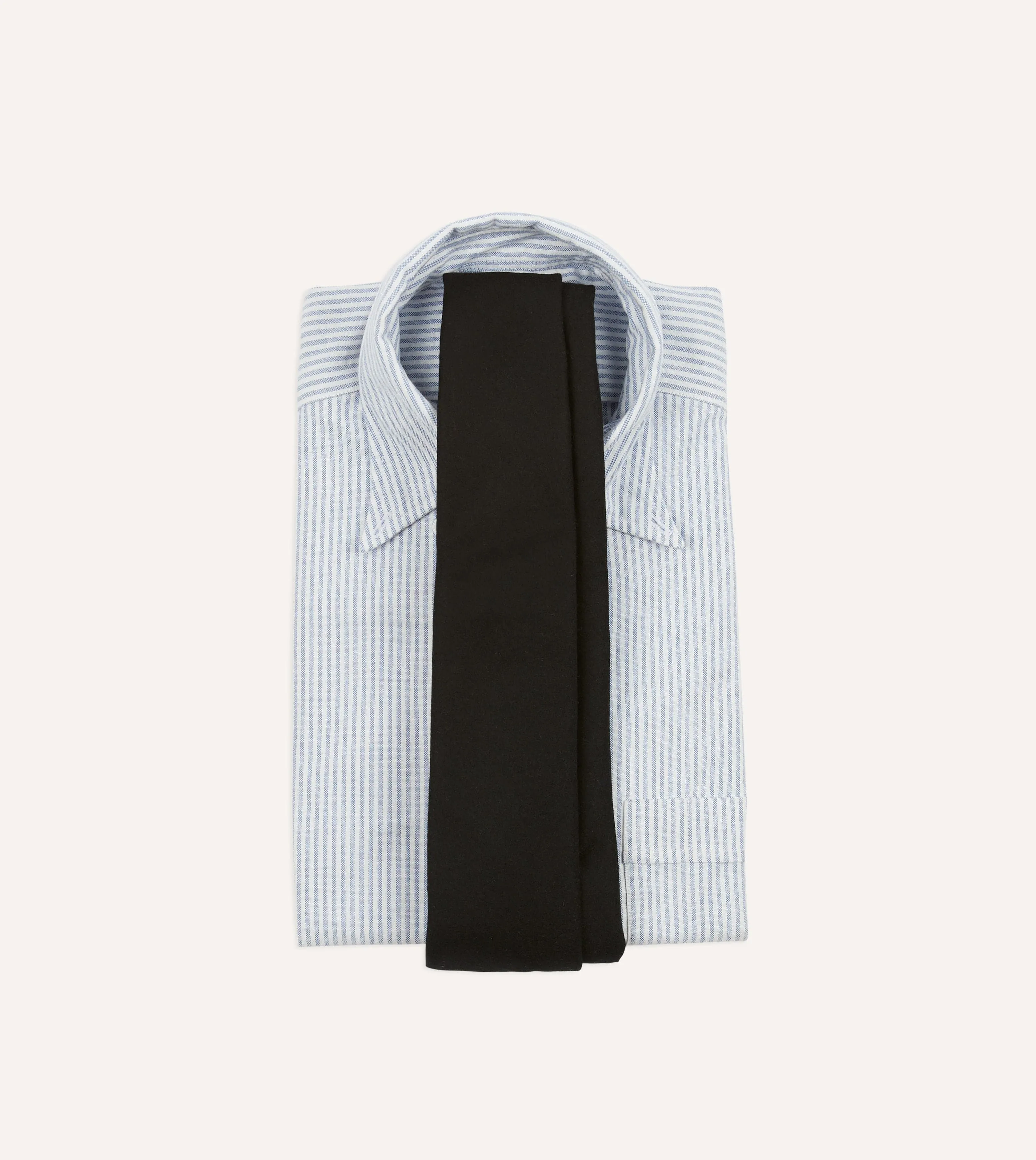 Black Super Fine Merino Wool Self Tipped Tie