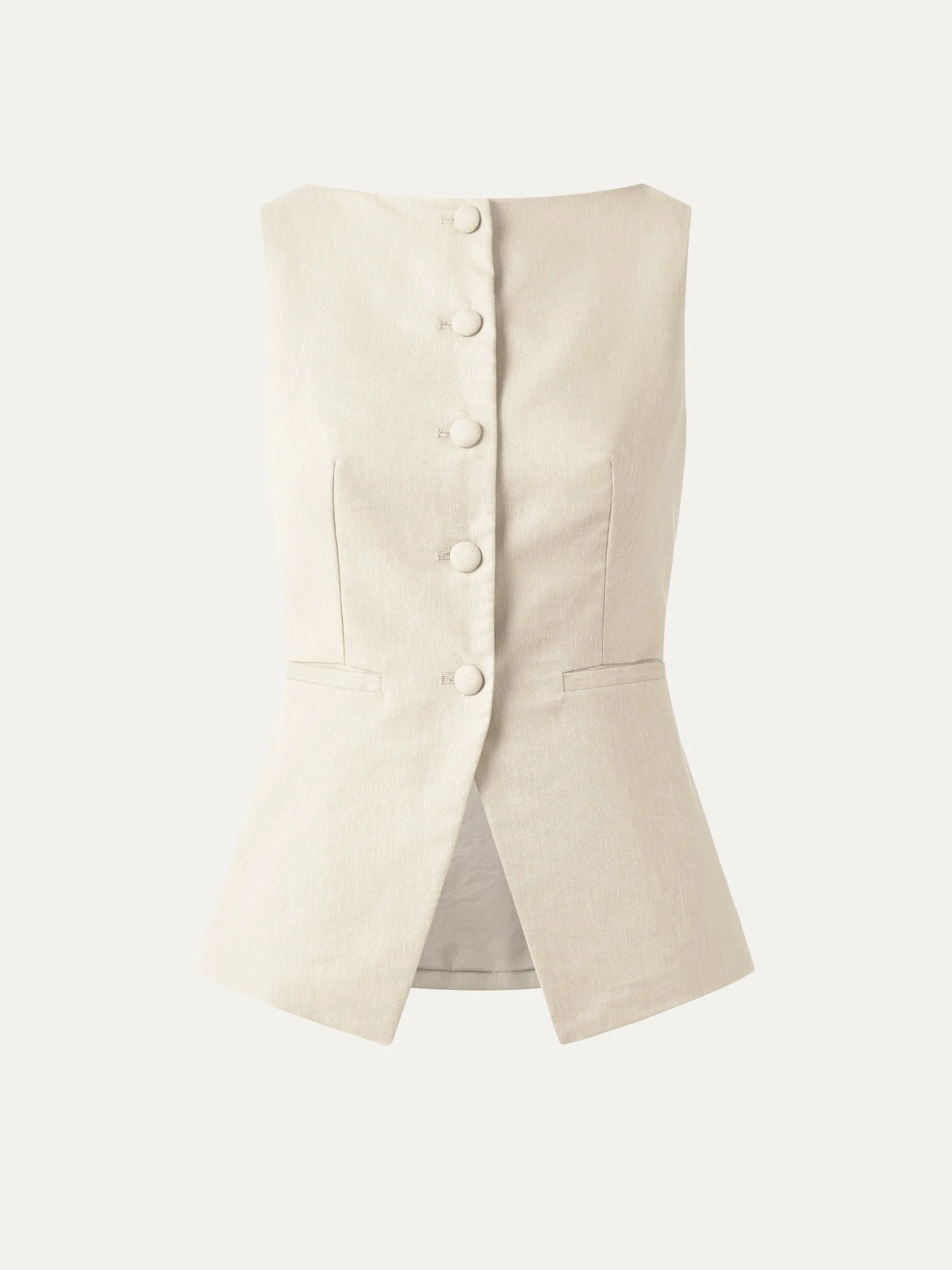 Boat-Neck Structured Vest