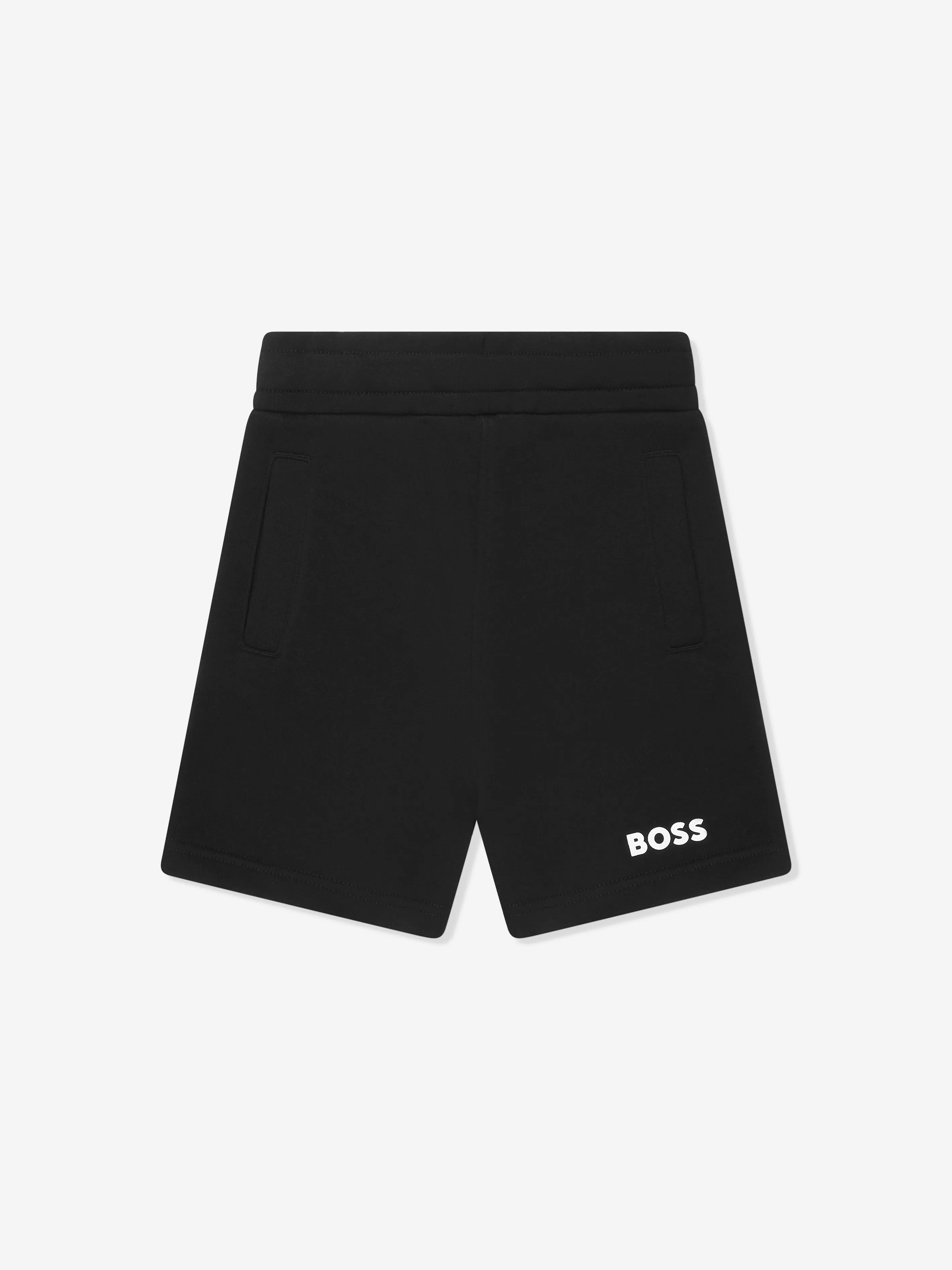 BOSS Boys Logo Sweat Shorts In Black