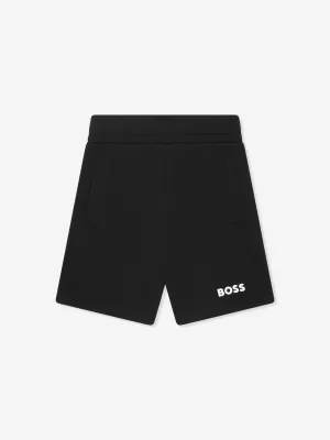 BOSS Boys Logo Sweat Shorts In Black