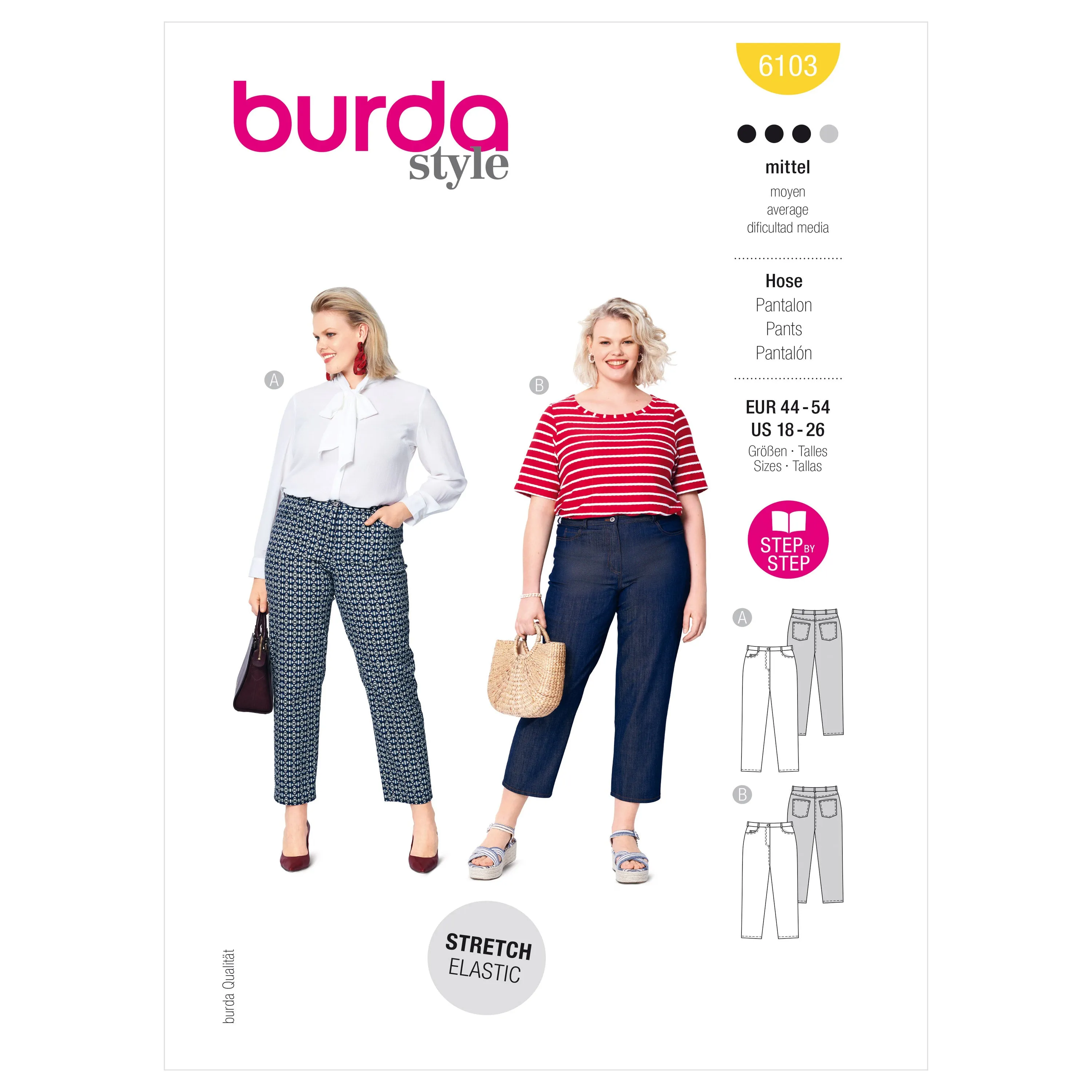 Burda Pattern 6103 Women's Trousers and Pants