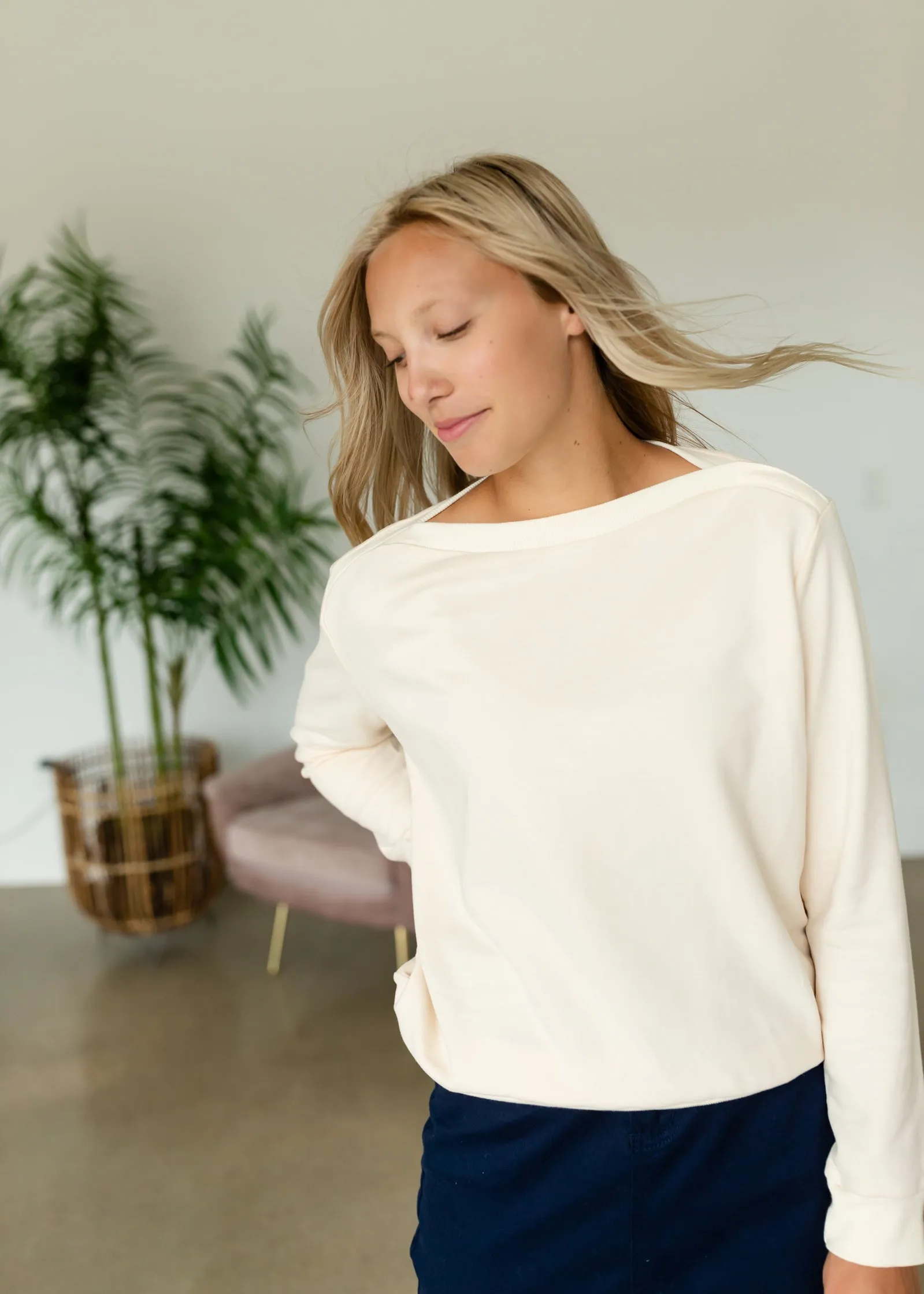 Button Neck Sweatshirt - FINAL SALE