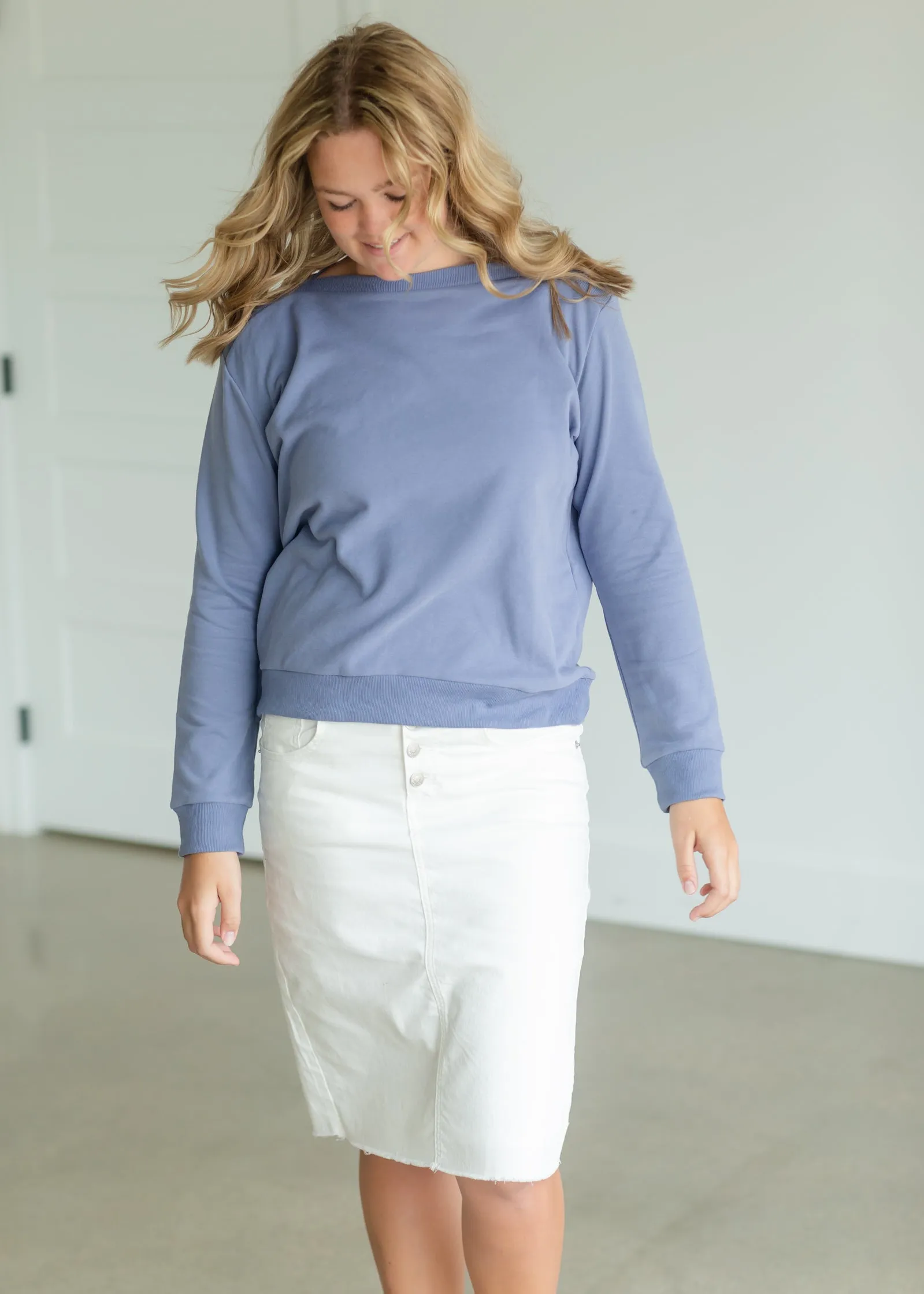 Button Neck Sweatshirt - FINAL SALE