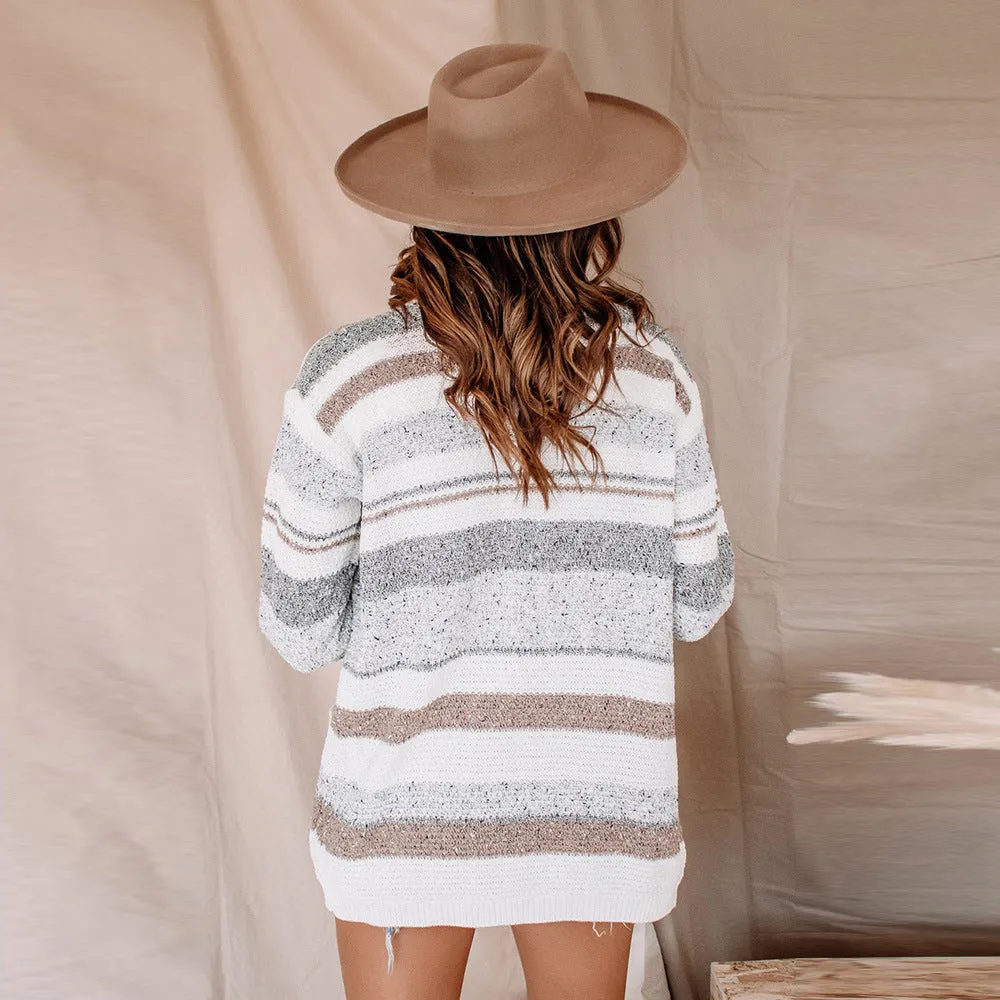 Cardigan Striped Sweater Coat