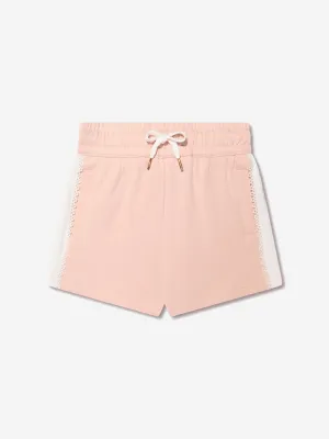 Chloé Girls Organic Cotton Fleece Shorts in Pink