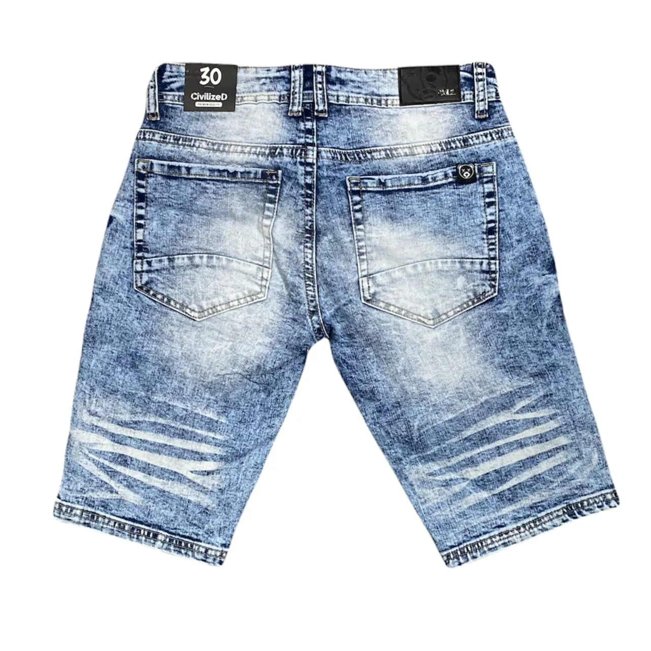 Civilized Self Love Bear Denim Short - CV1167MDBLUE