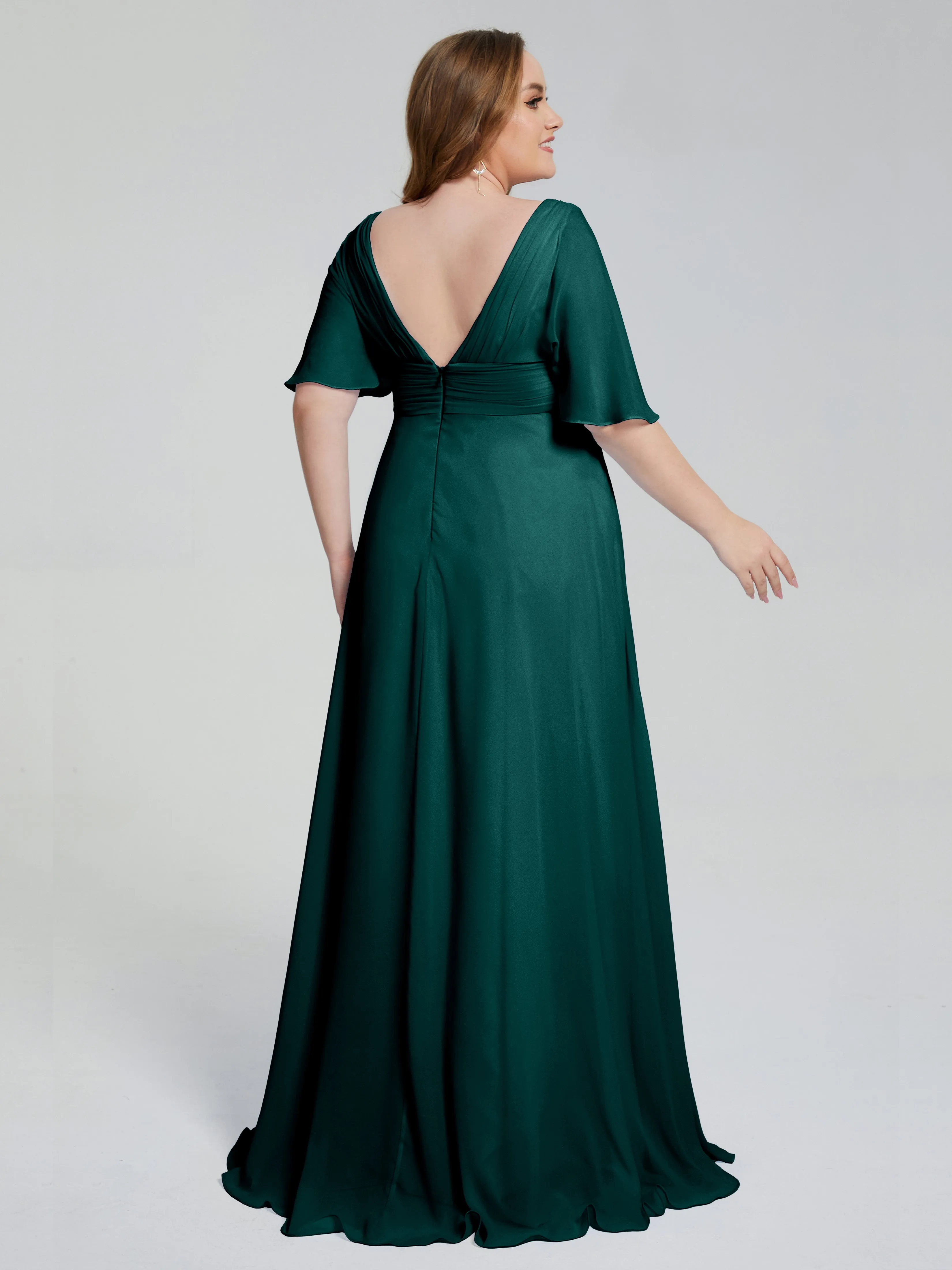 Daniela Elegant Short Sleeves Plus Size Bridesmaid Dresses