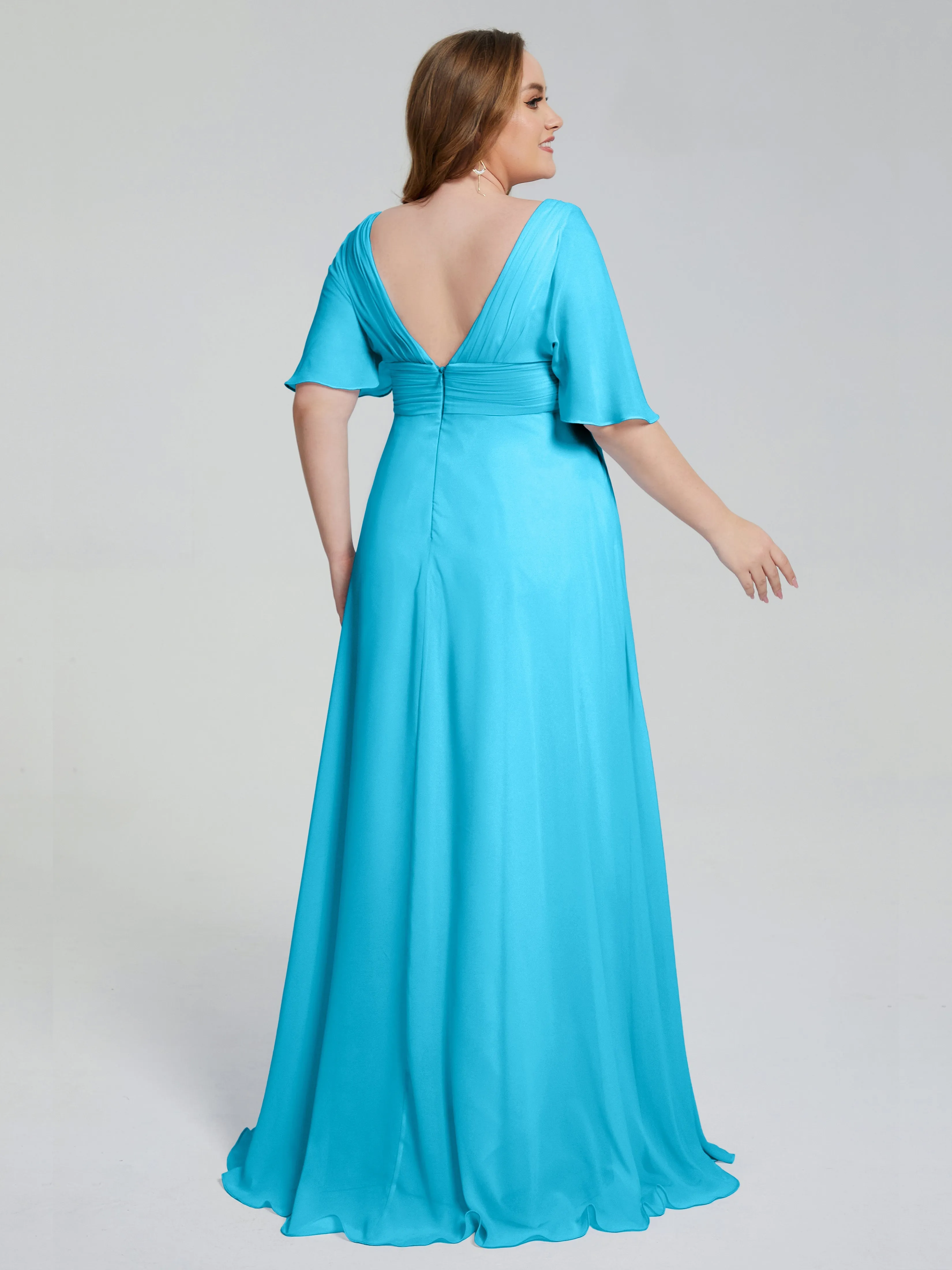 Daniela Elegant Short Sleeves Plus Size Bridesmaid Dresses