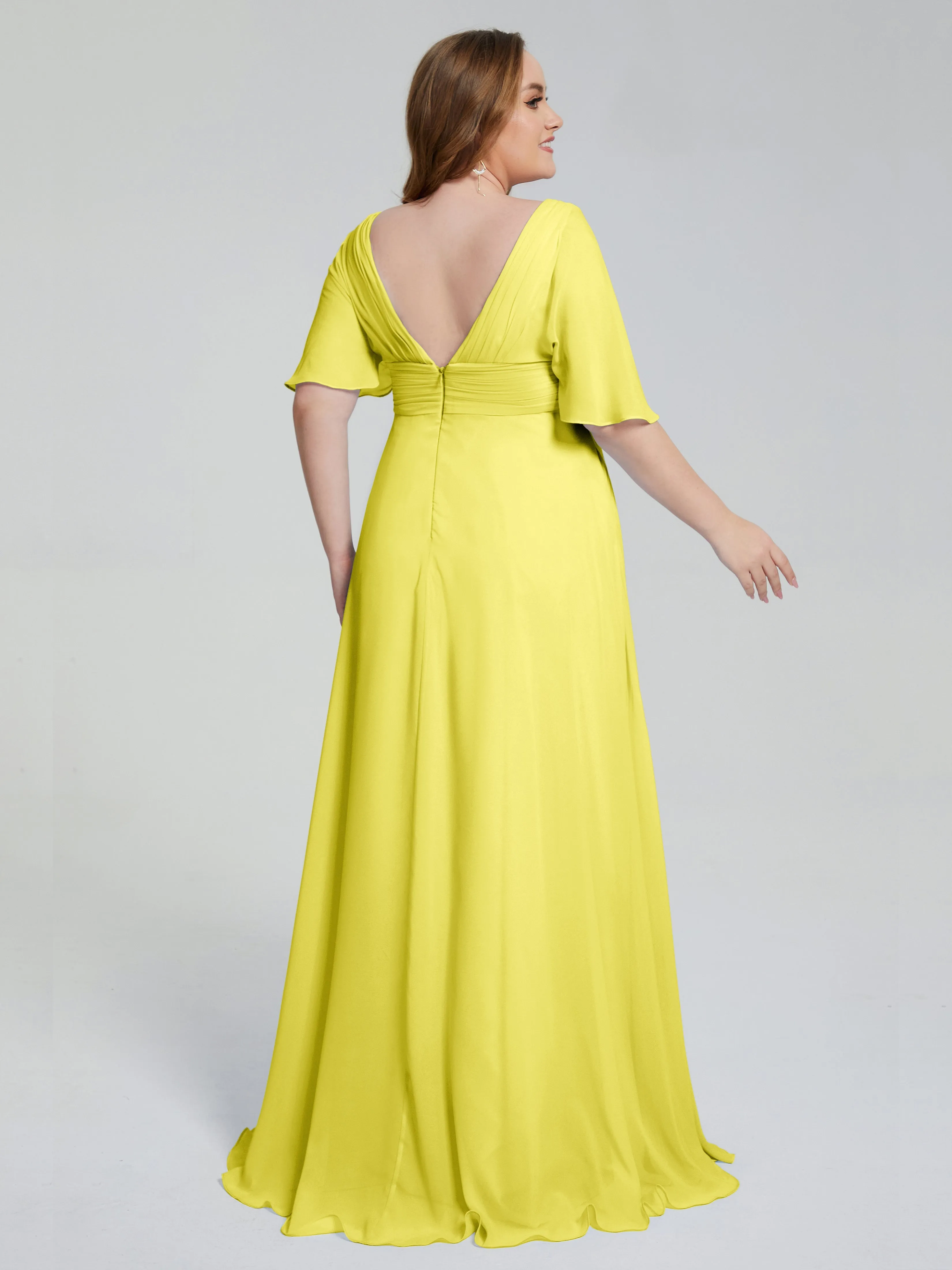 Daniela Elegant Short Sleeves Plus Size Bridesmaid Dresses