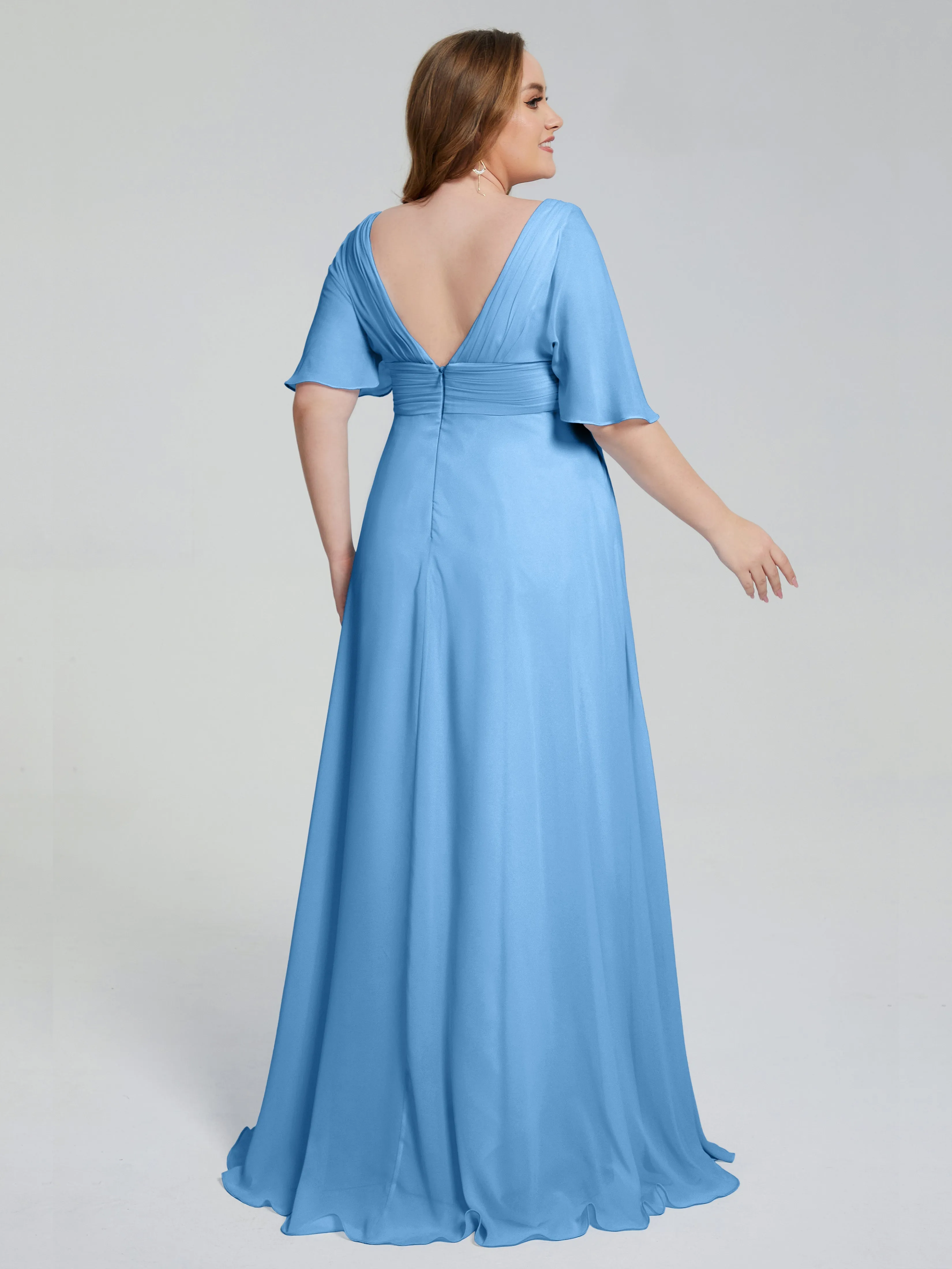 Daniela Elegant Short Sleeves Plus Size Bridesmaid Dresses