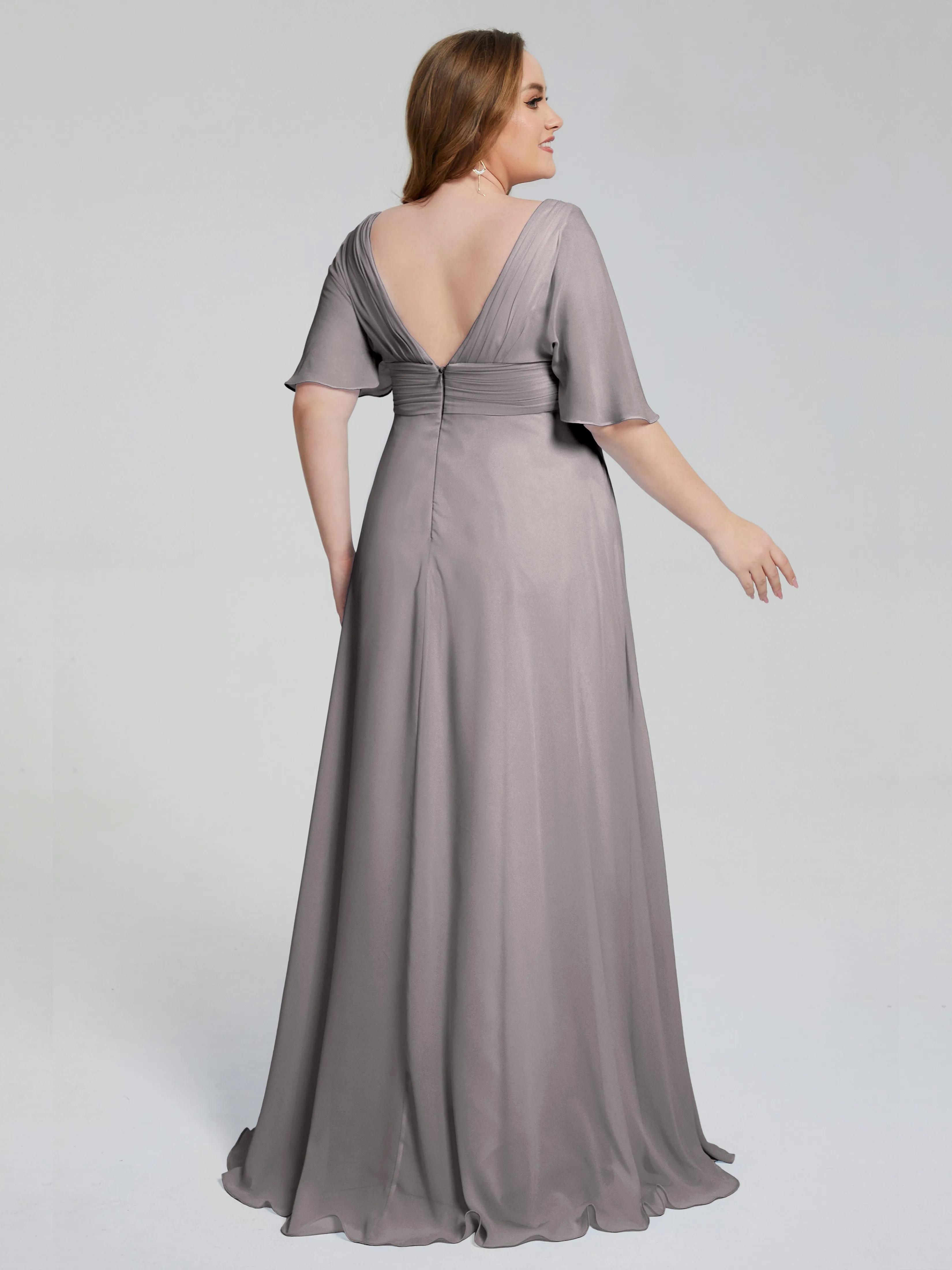 Daniela Elegant Short Sleeves Plus Size Bridesmaid Dresses