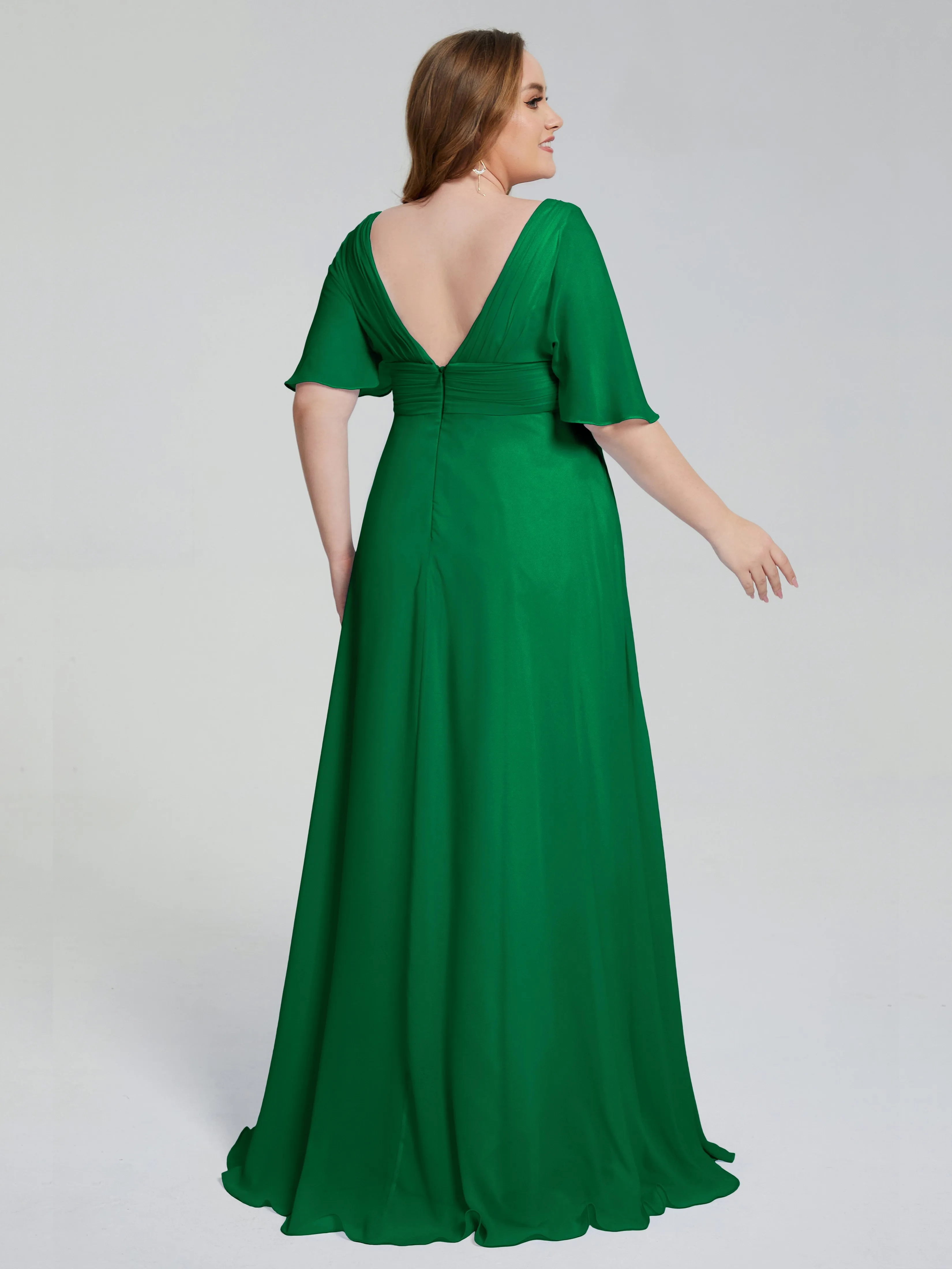 Daniela Elegant Short Sleeves Plus Size Bridesmaid Dresses