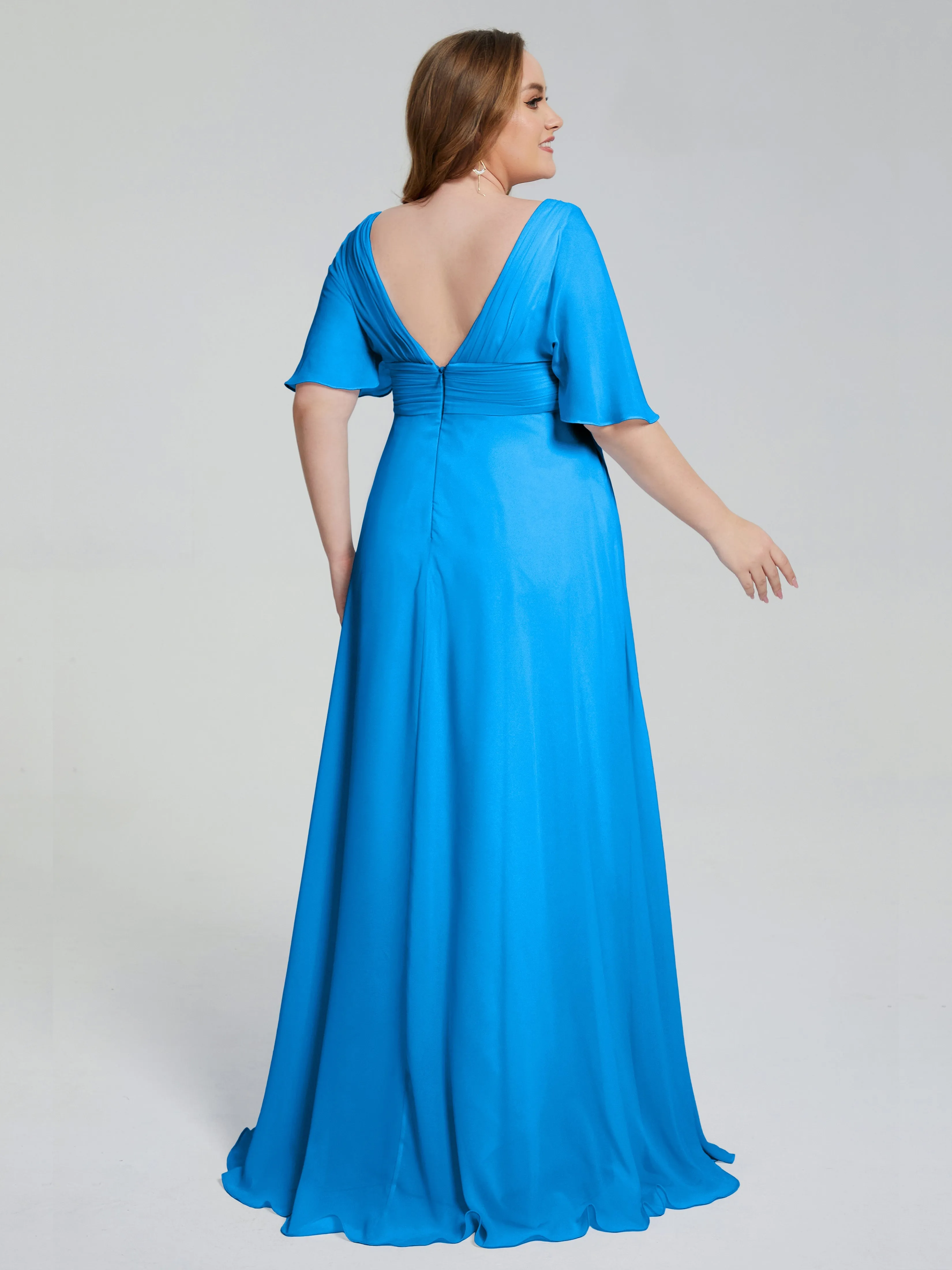 Daniela Elegant Short Sleeves Plus Size Bridesmaid Dresses