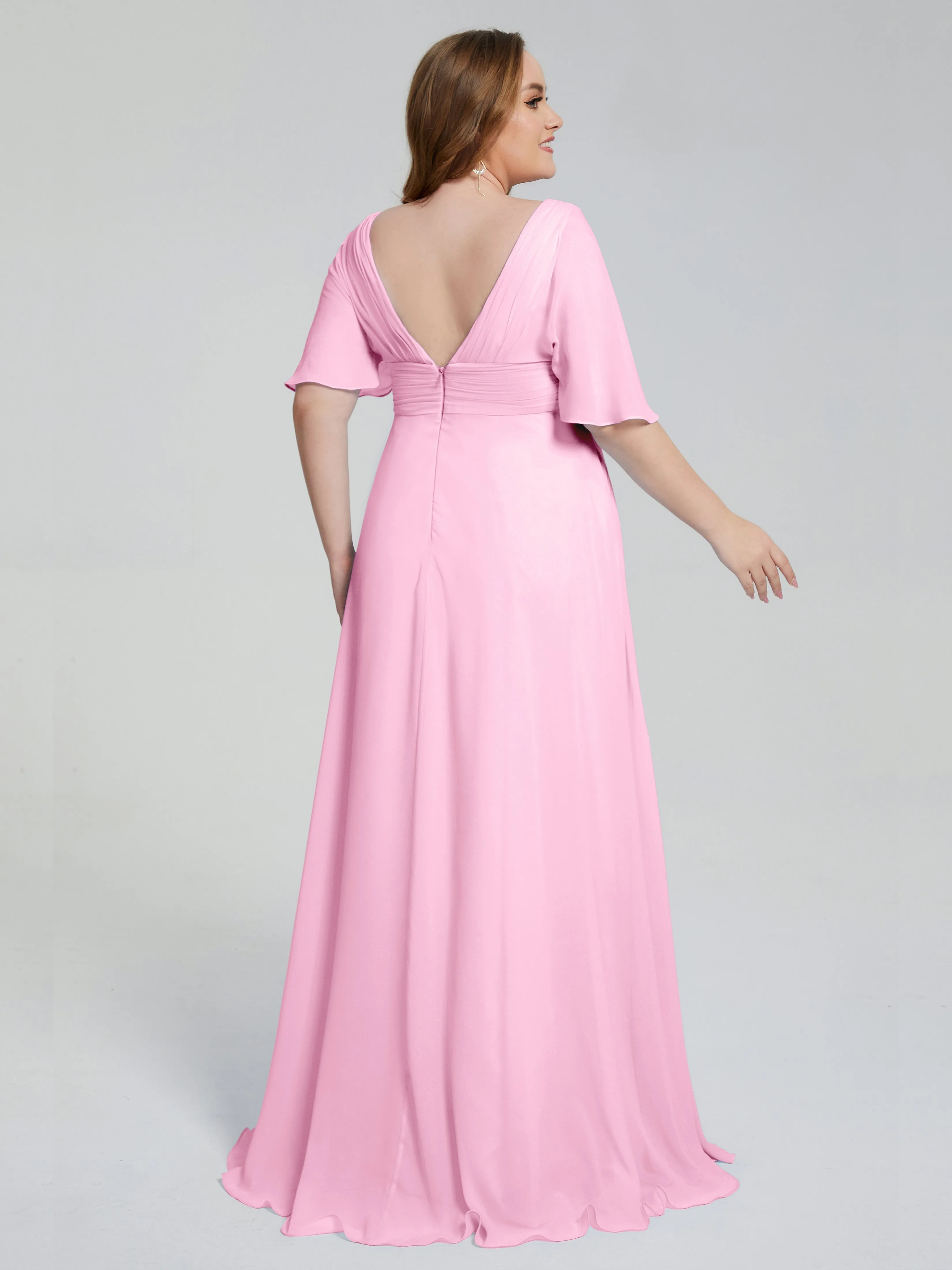 Daniela Elegant Short Sleeves Plus Size Bridesmaid Dresses