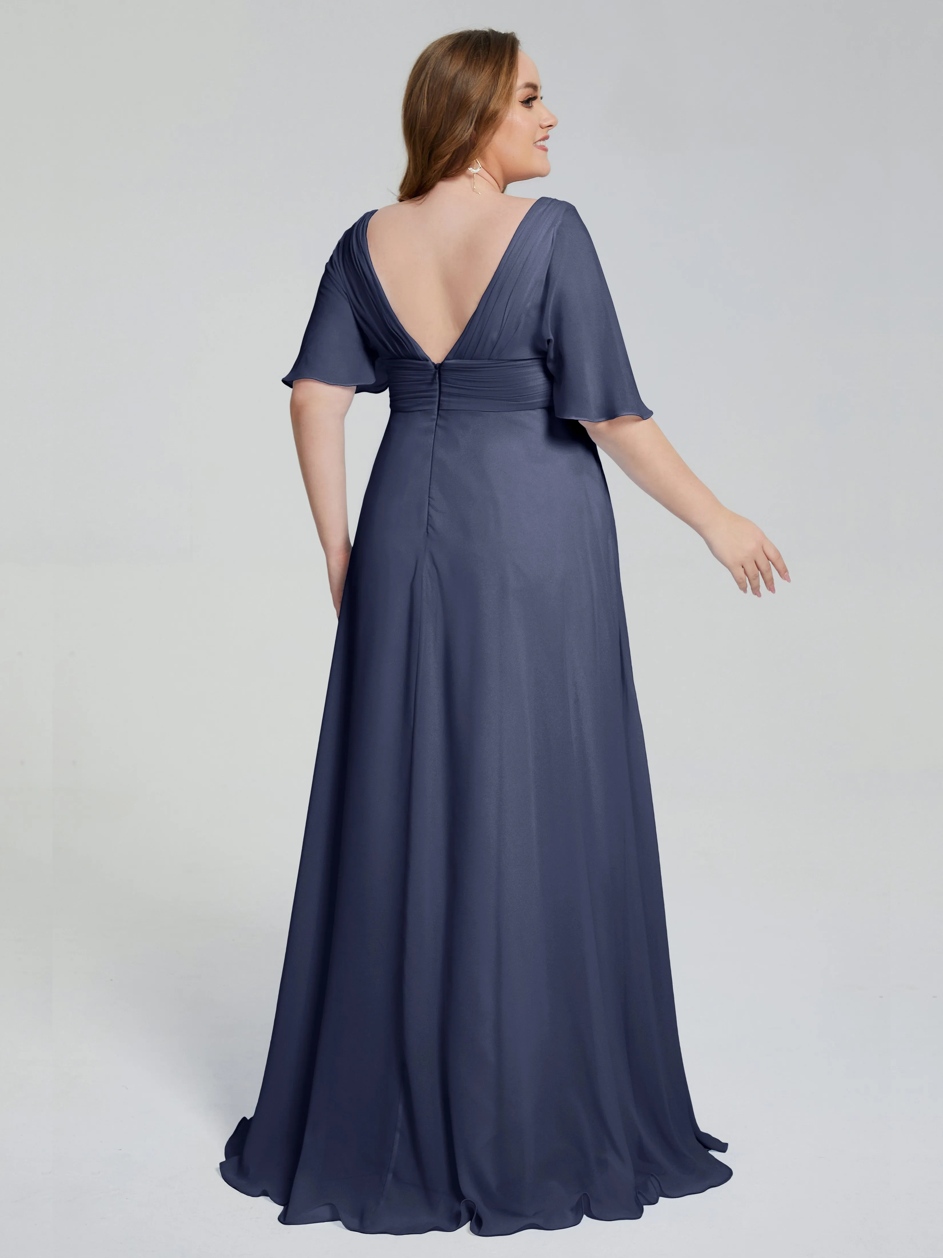 Daniela Elegant Short Sleeves Plus Size Bridesmaid Dresses