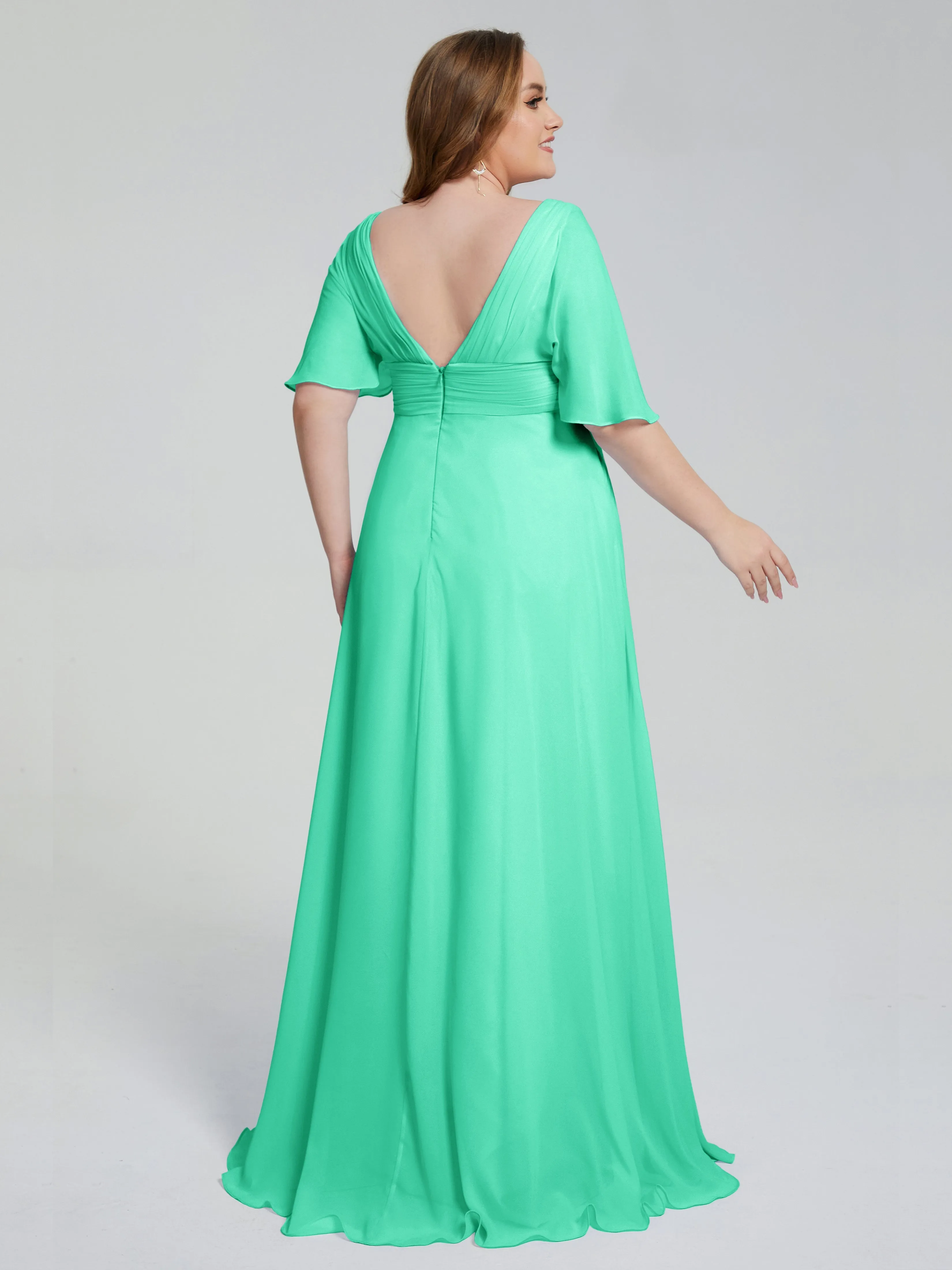 Daniela Elegant Short Sleeves Plus Size Bridesmaid Dresses