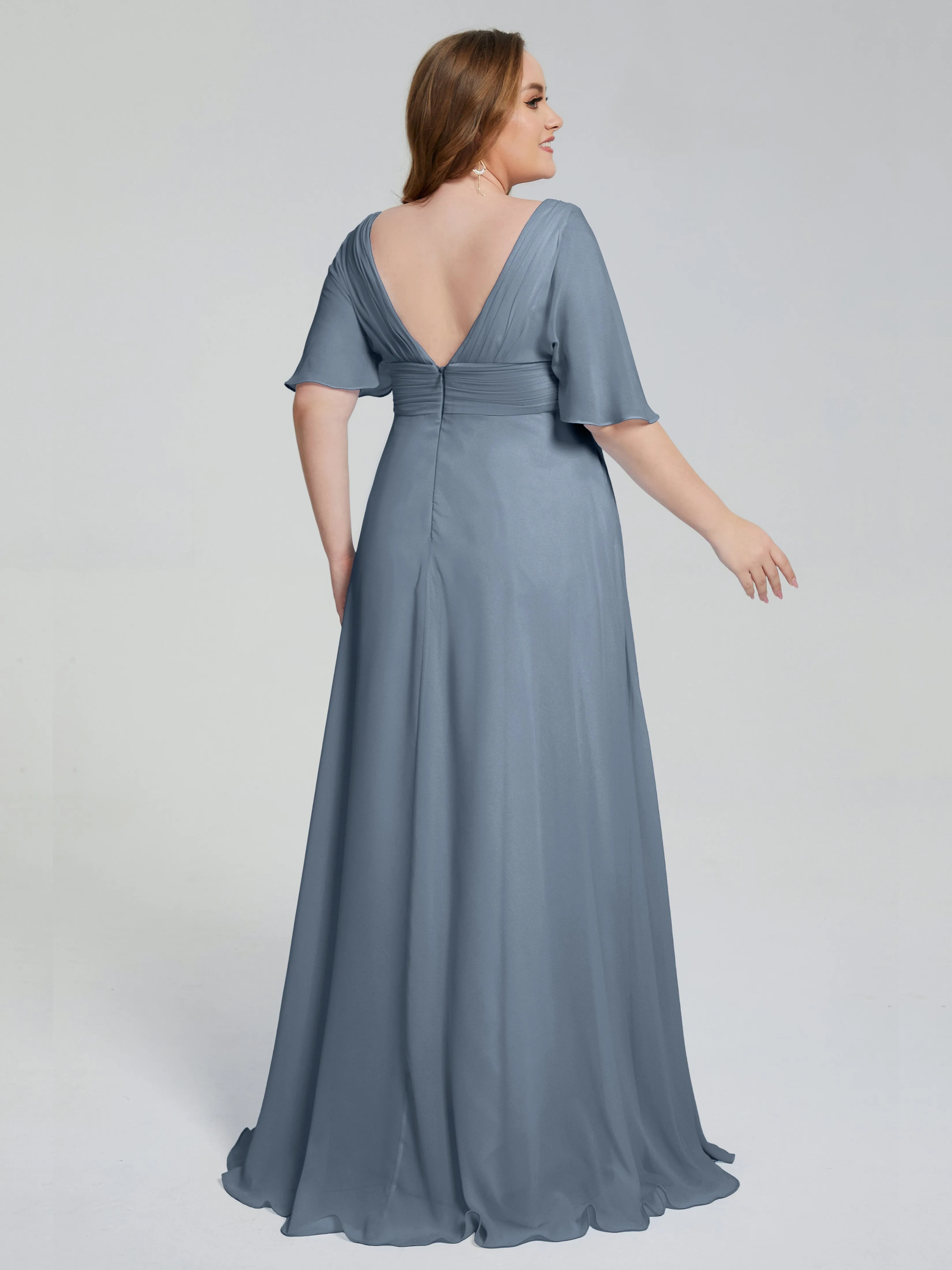 Daniela Elegant Short Sleeves Plus Size Bridesmaid Dresses