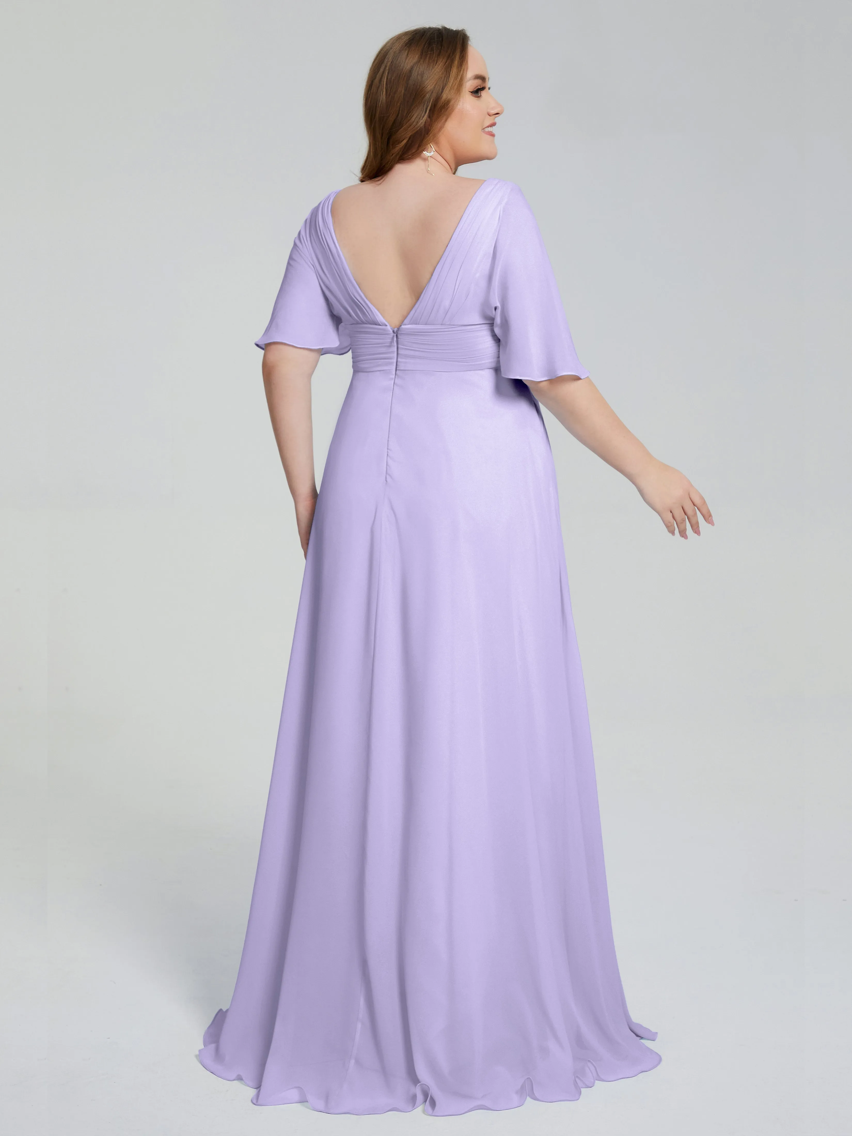 Daniela Elegant Short Sleeves Plus Size Bridesmaid Dresses