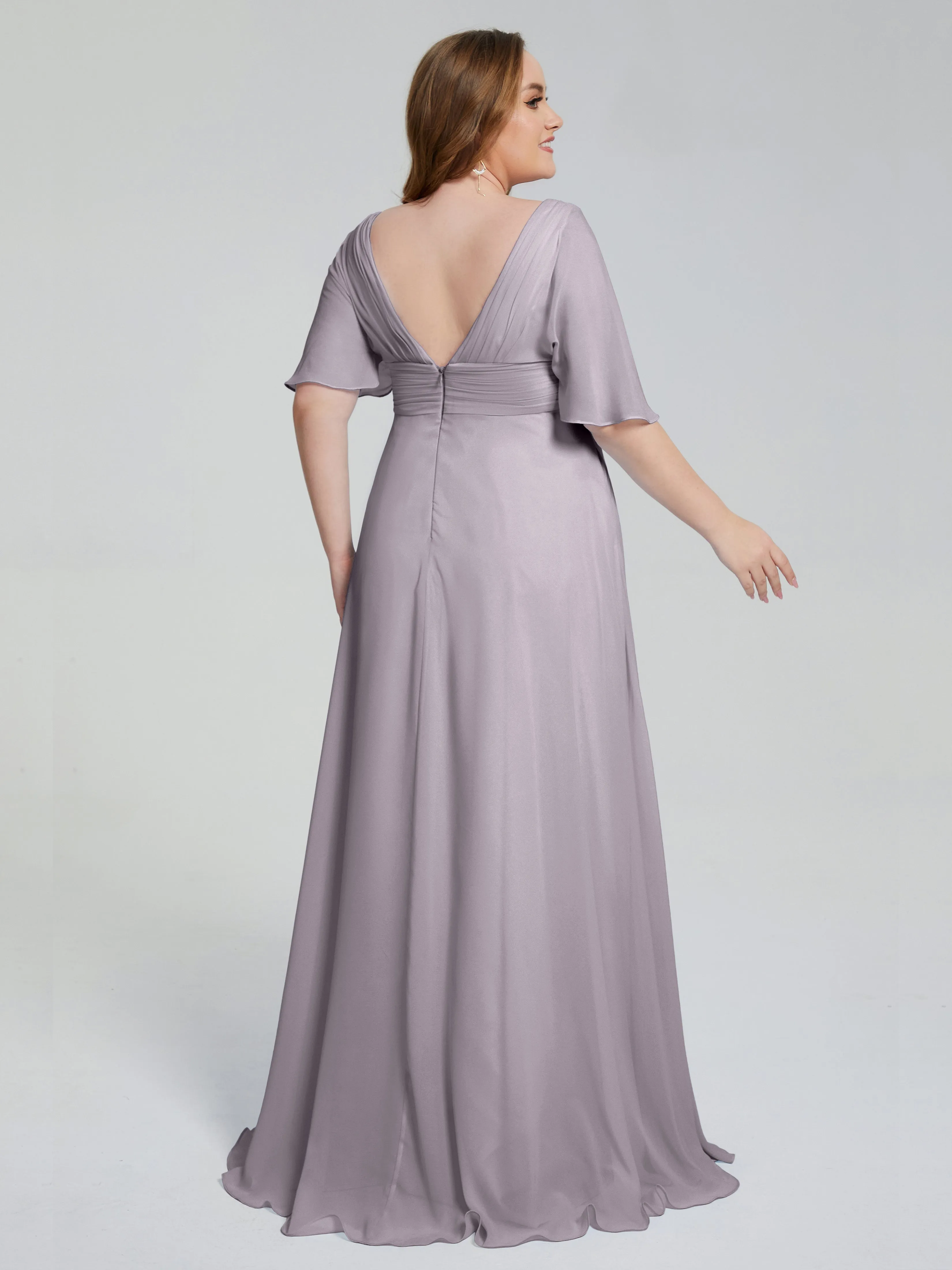 Daniela Elegant Short Sleeves Plus Size Bridesmaid Dresses