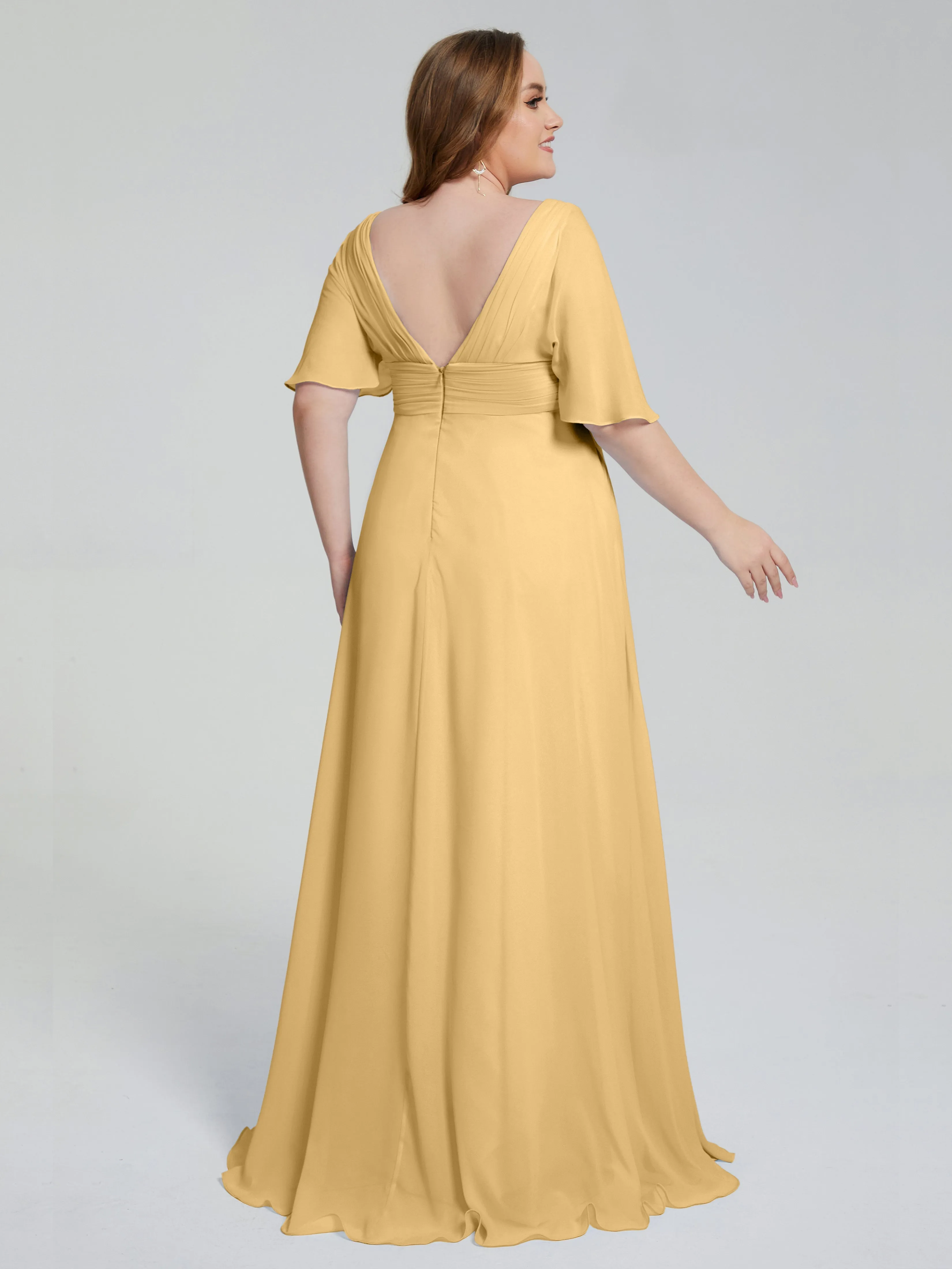 Daniela Elegant Short Sleeves Plus Size Bridesmaid Dresses