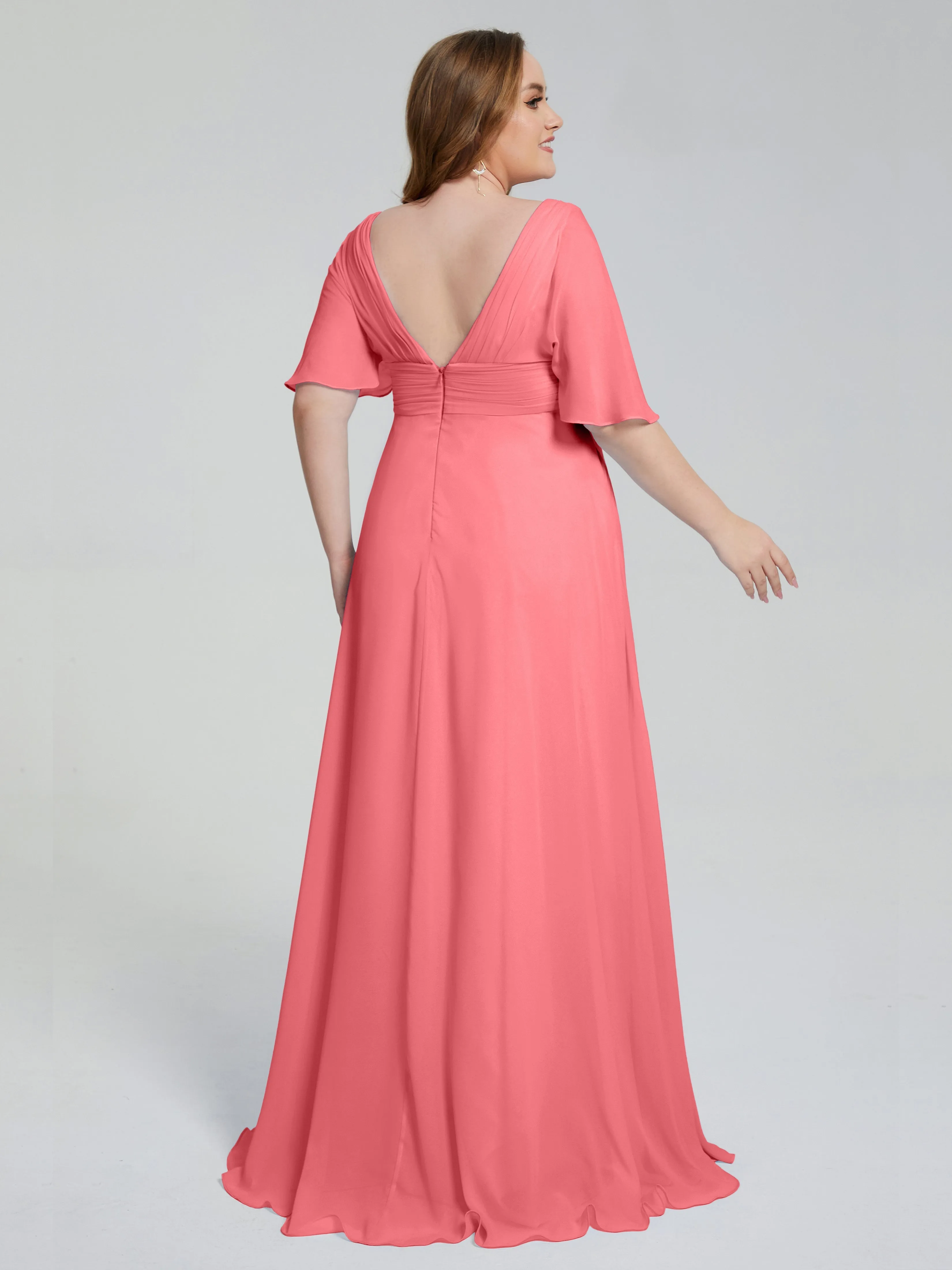 Daniela Elegant Short Sleeves Plus Size Bridesmaid Dresses