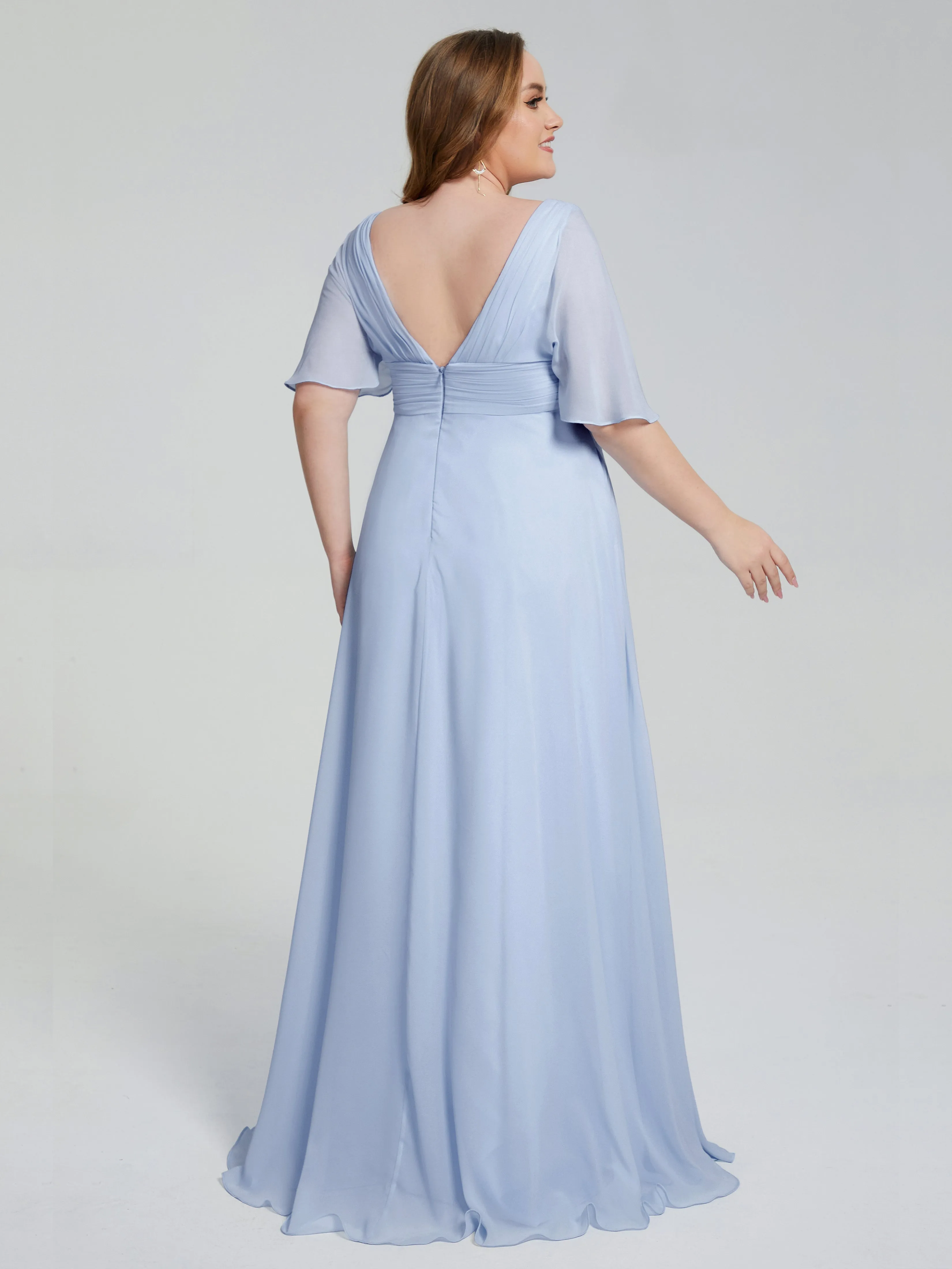 Daniela Elegant Short Sleeves Plus Size Bridesmaid Dresses