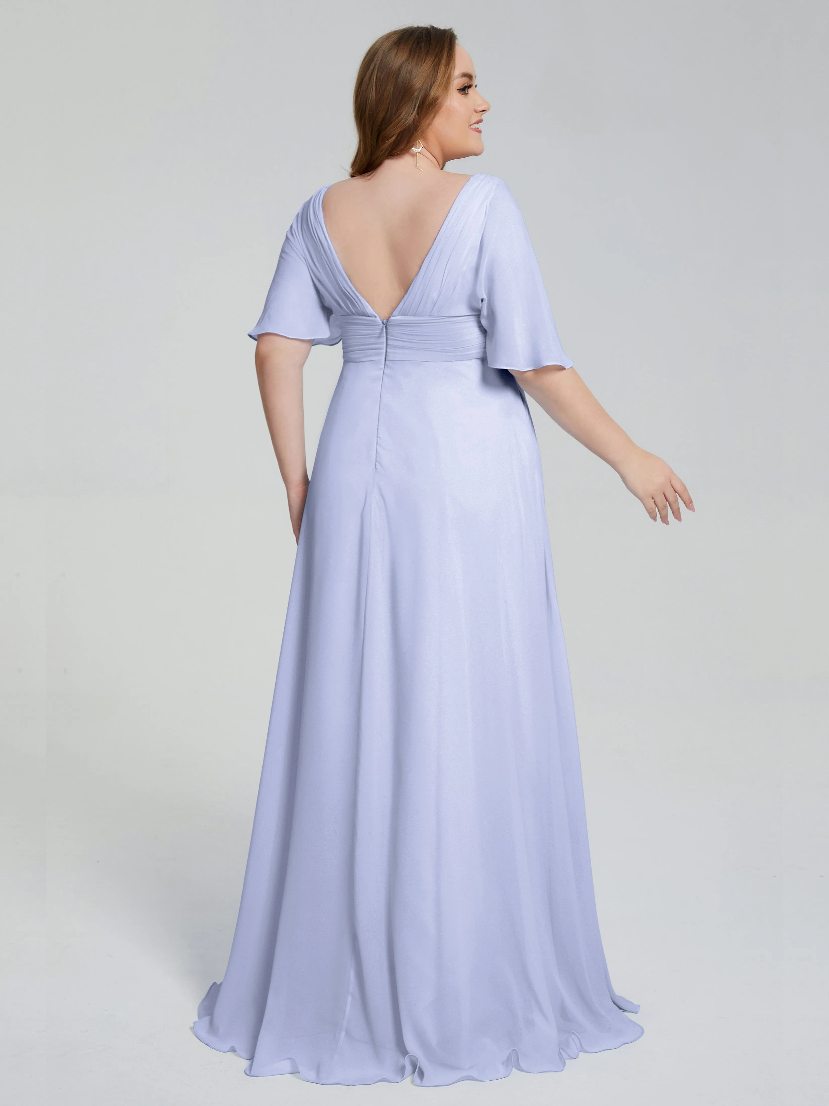 Daniela Elegant Short Sleeves Plus Size Bridesmaid Dresses