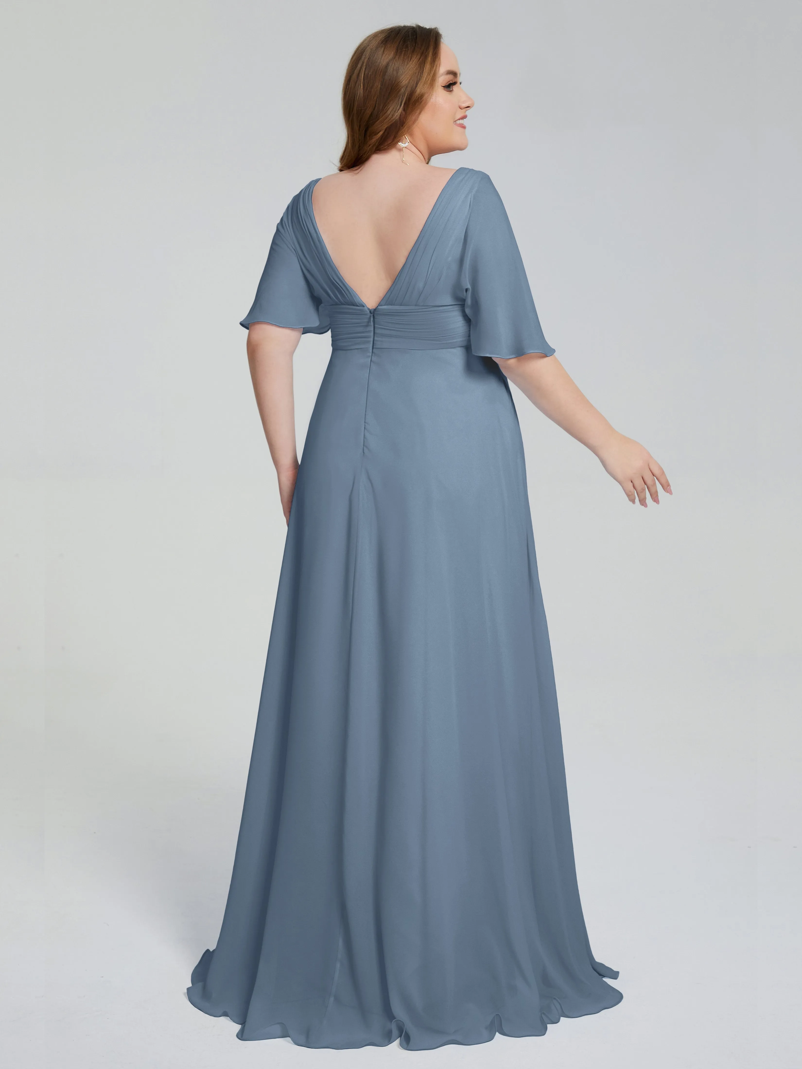 Daniela Elegant Short Sleeves Plus Size Bridesmaid Dresses