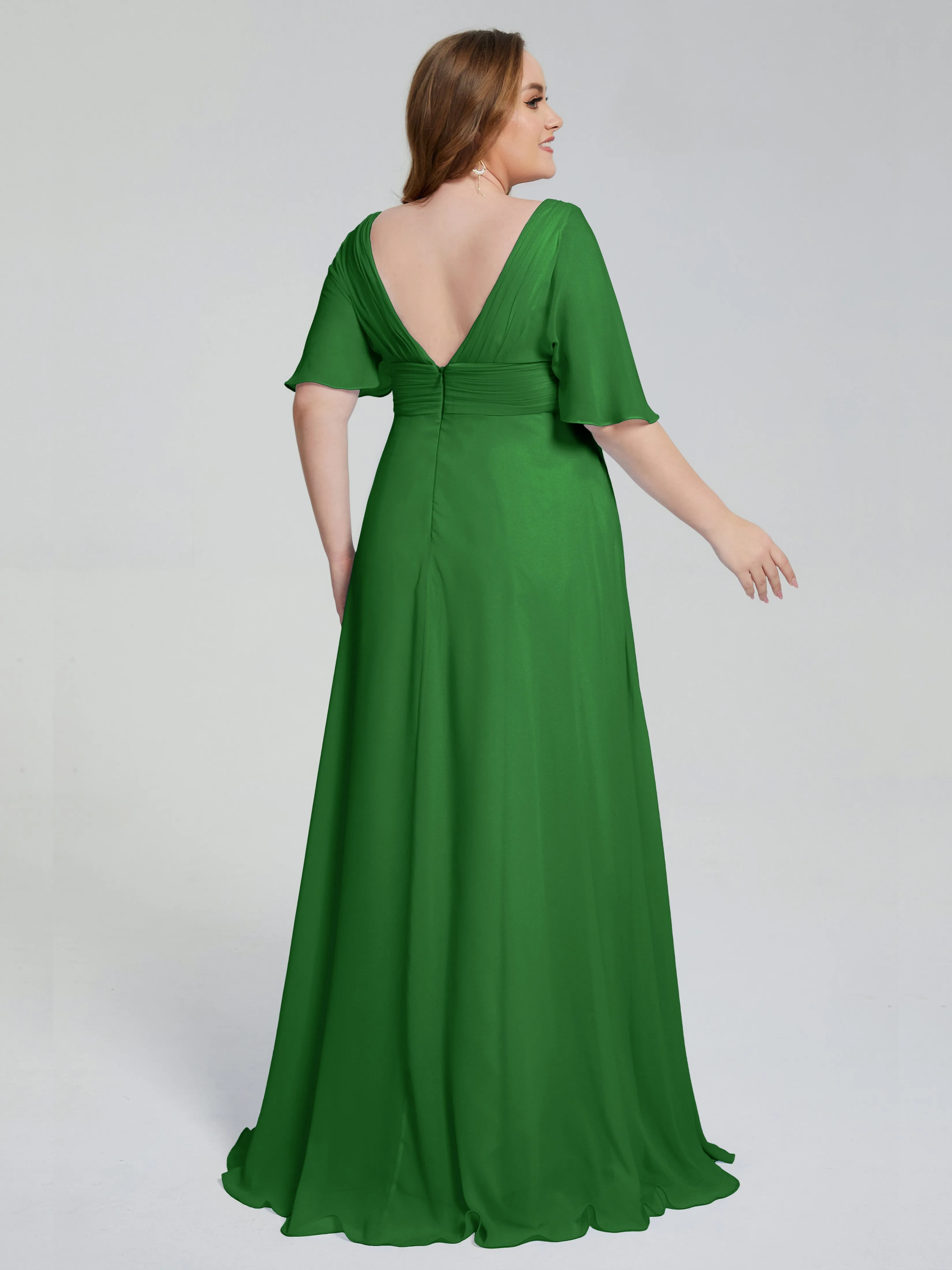 Daniela Elegant Short Sleeves Plus Size Bridesmaid Dresses