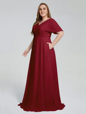 Daniela Elegant Short Sleeves Plus Size Bridesmaid Dresses