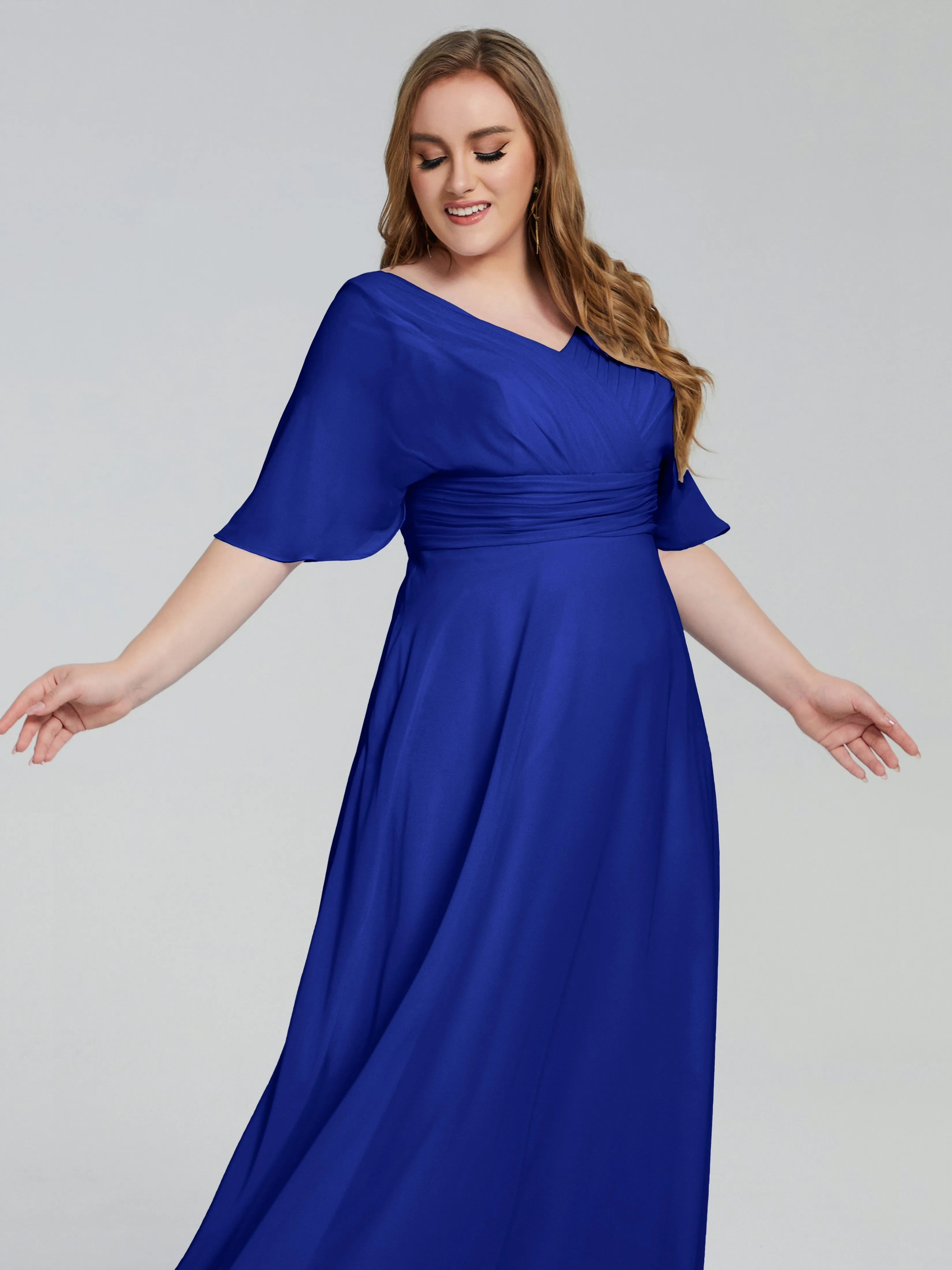 Daniela Elegant Short Sleeves Plus Size Bridesmaid Dresses