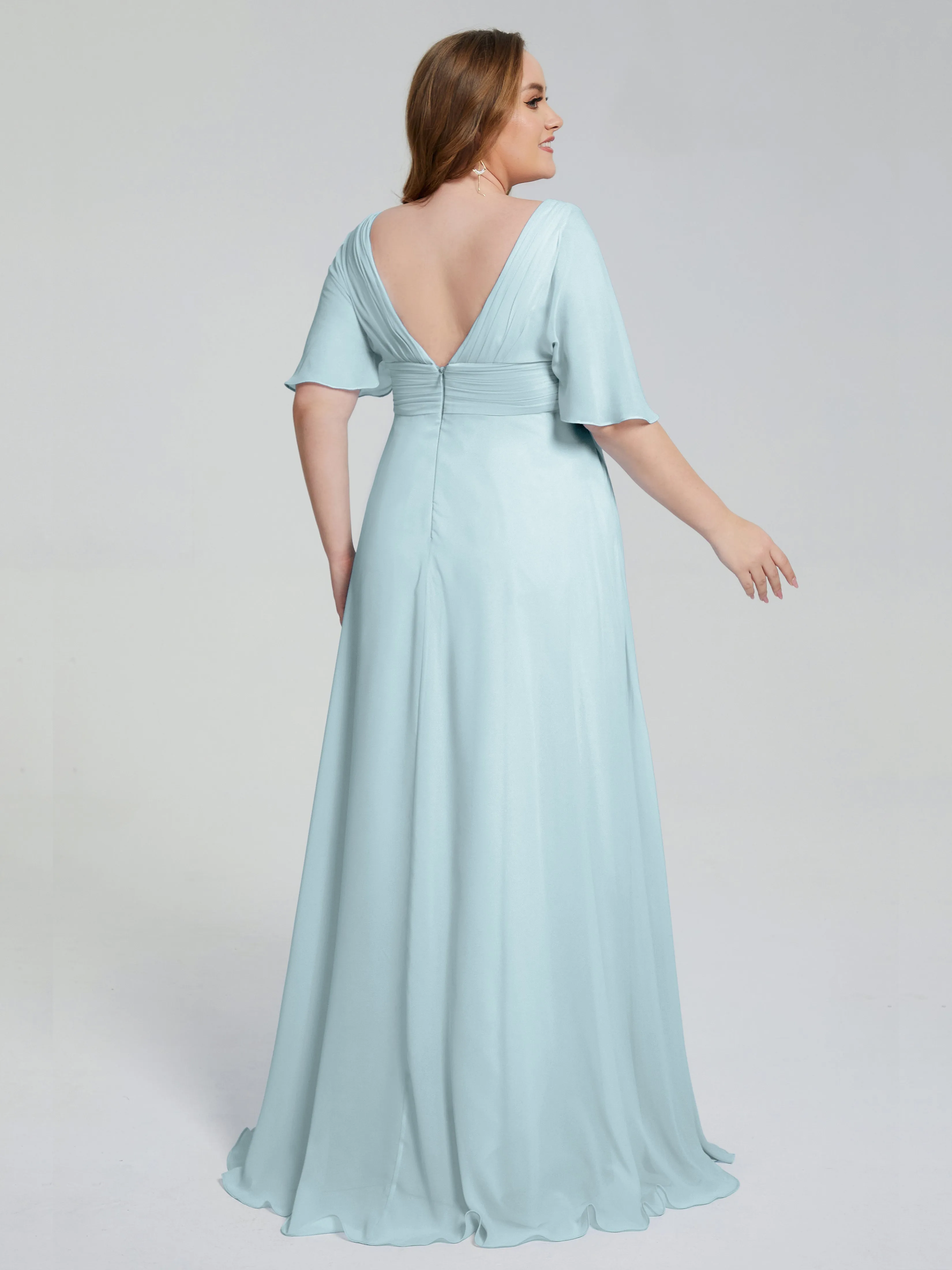 Daniela Elegant Short Sleeves Plus Size Bridesmaid Dresses