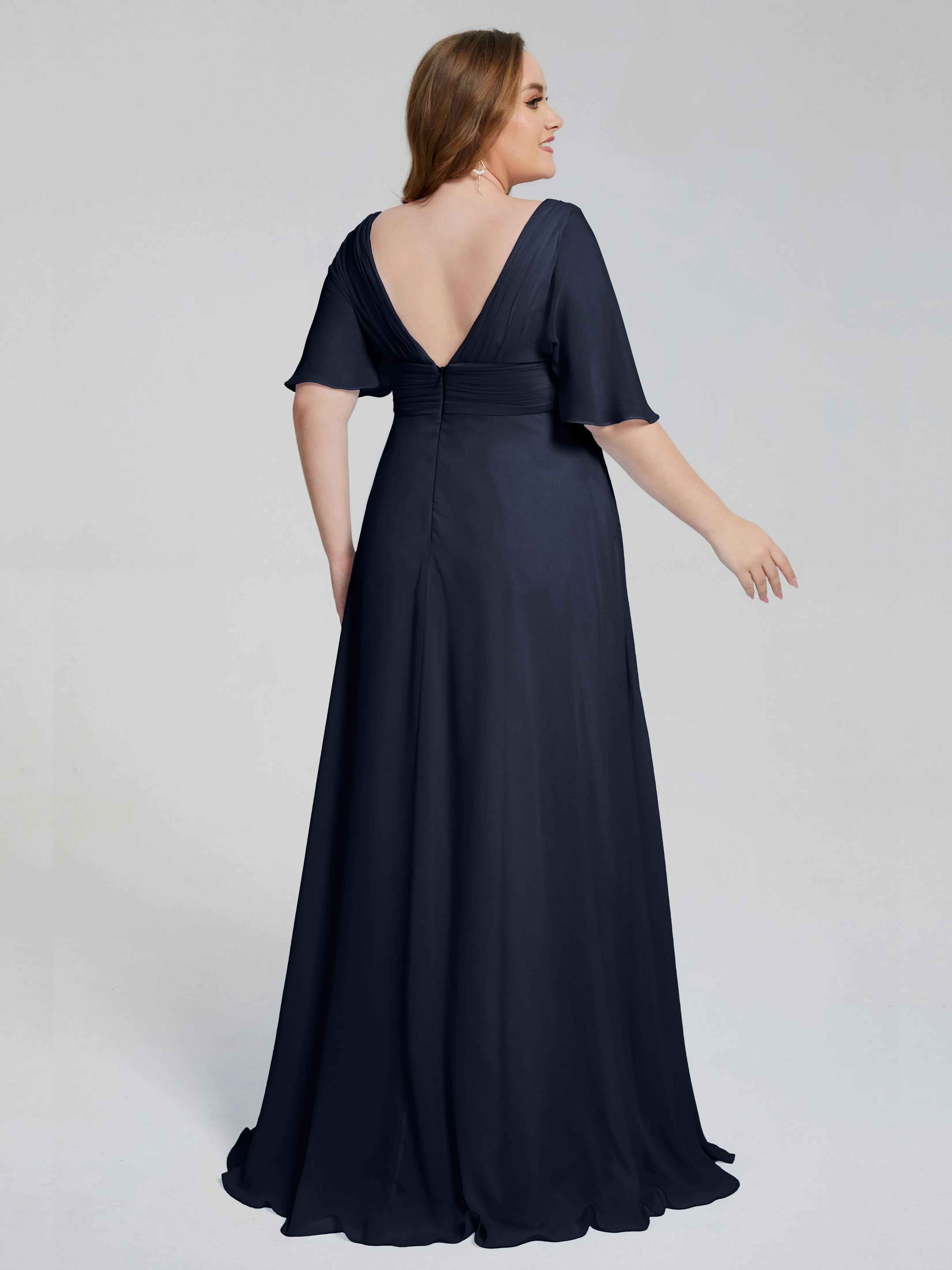 Daniela Elegant Short Sleeves Plus Size Bridesmaid Dresses