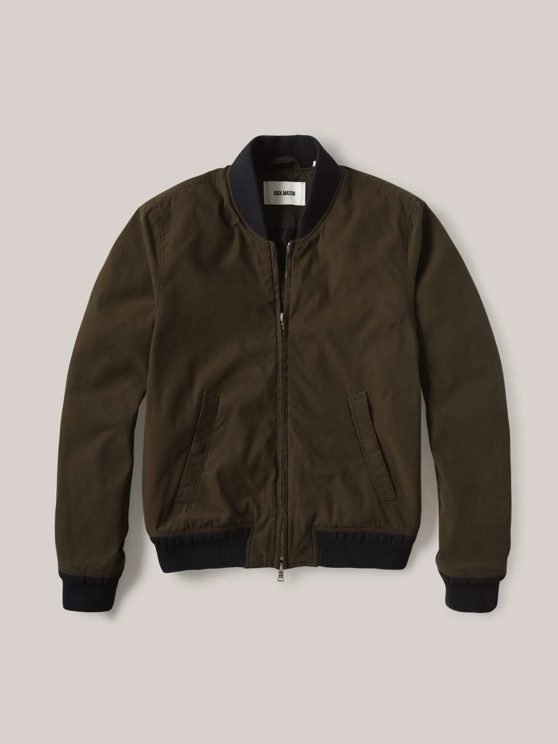 Dark Olive Oil Cloth Bomber