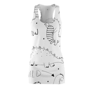 Doodle Dinosours - Inovax Women's Cut & Sew Racerback Dress